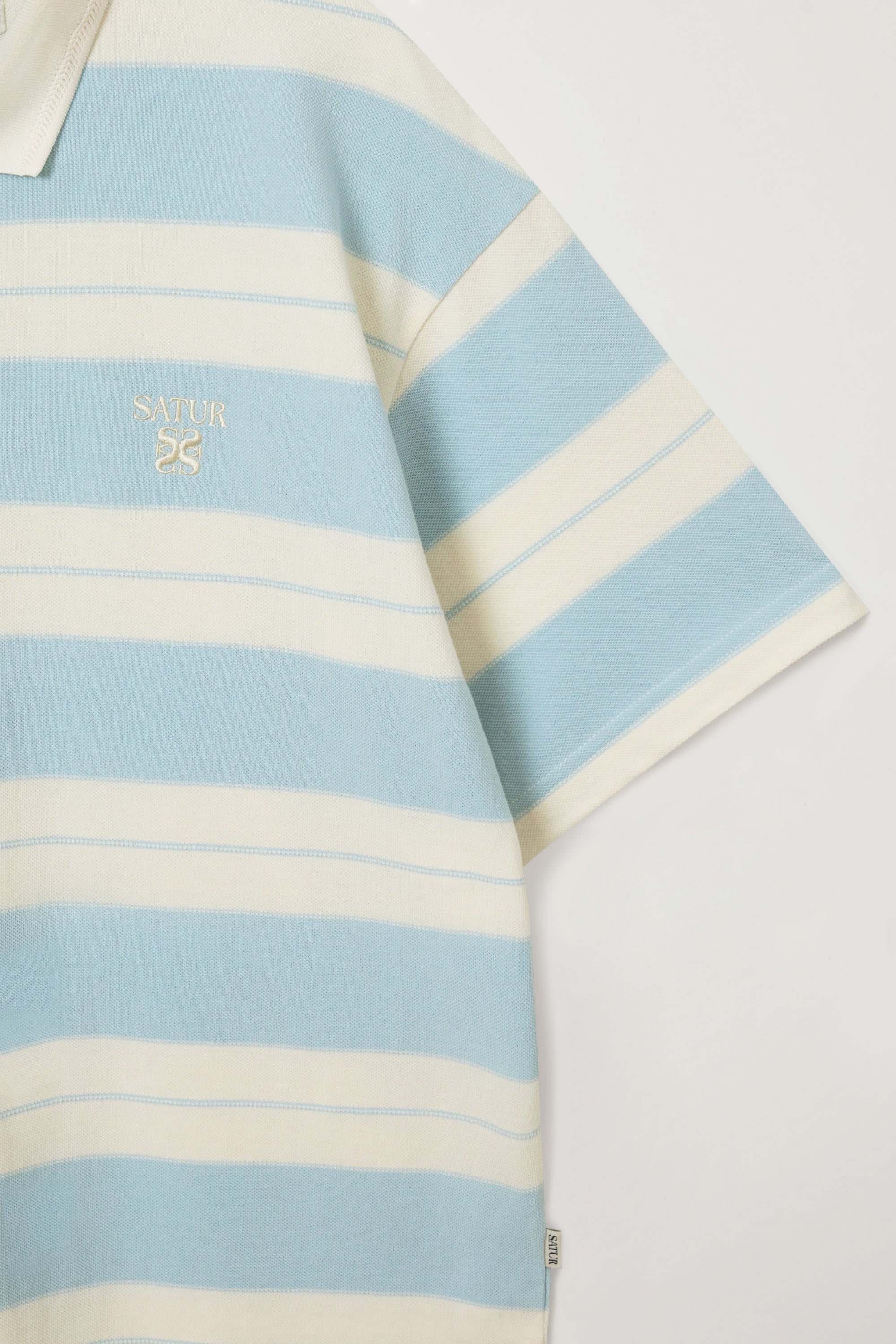 (U) Apero Stripe Pique Tshirt Sky Blue
