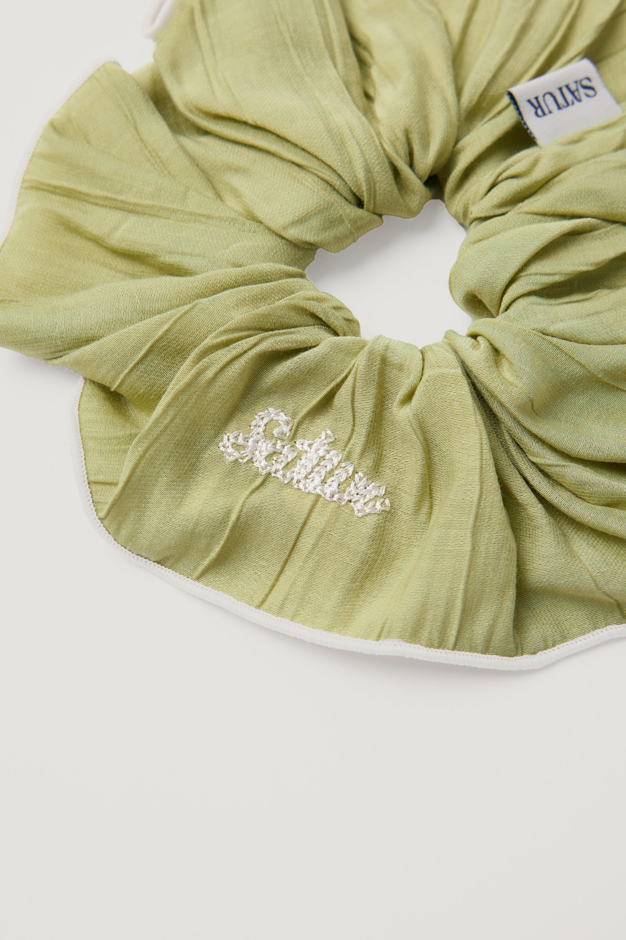 (W) Wrinkle Block Scrunch Olive Green