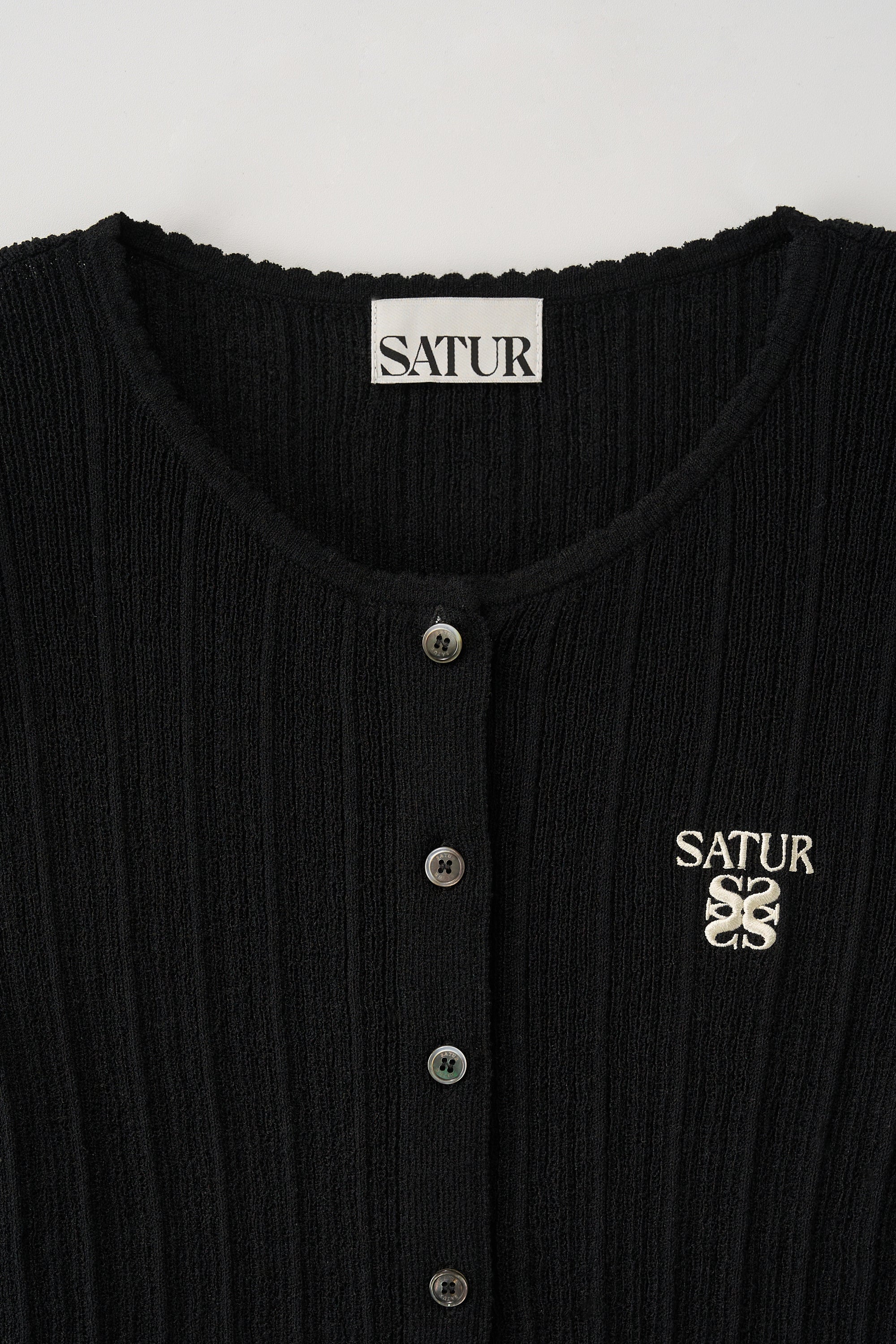 (W) Sheer Long Sleeve Cardigan Black