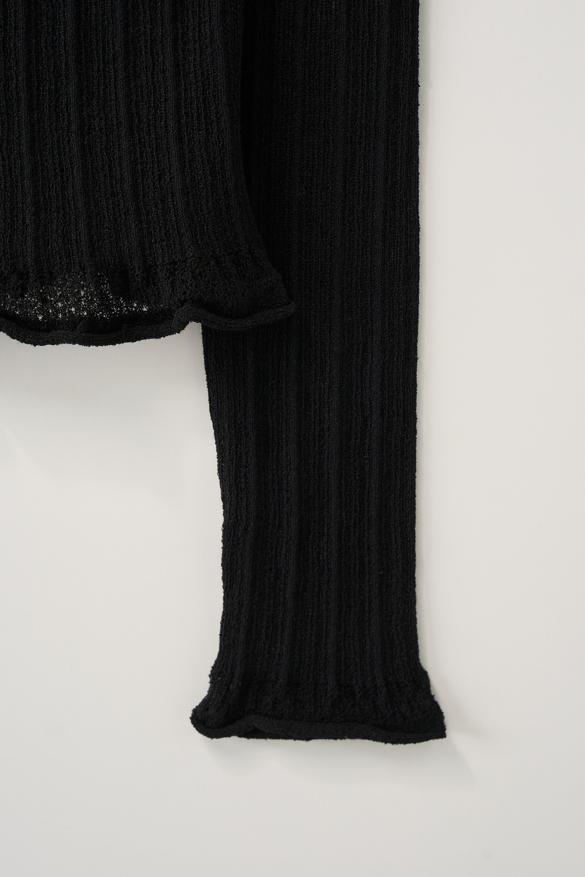 (W) Sheer Long Sleeve Cardigan Black