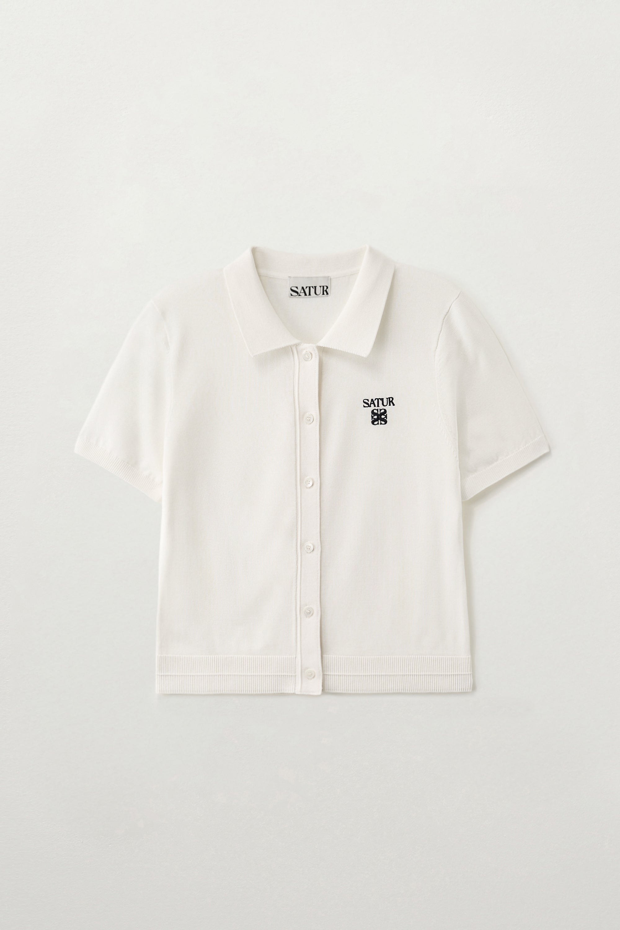 (W) Pocket Collar Cardigan White