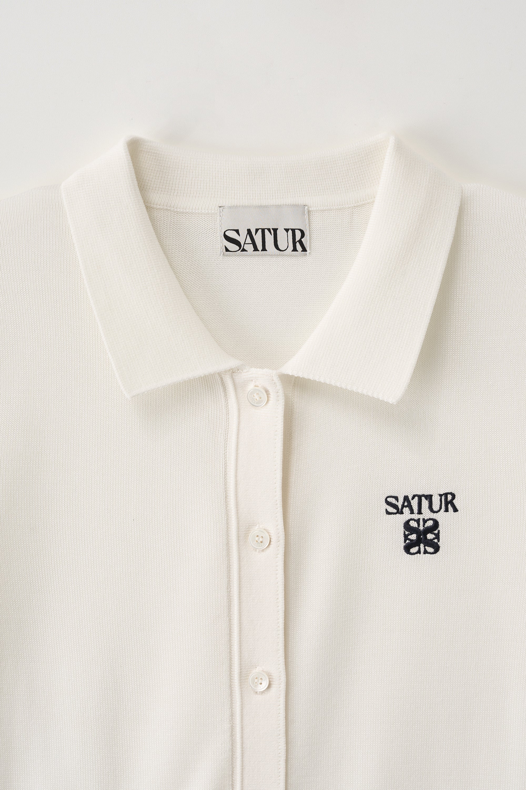 (W) Pocket Collar Cardigan White