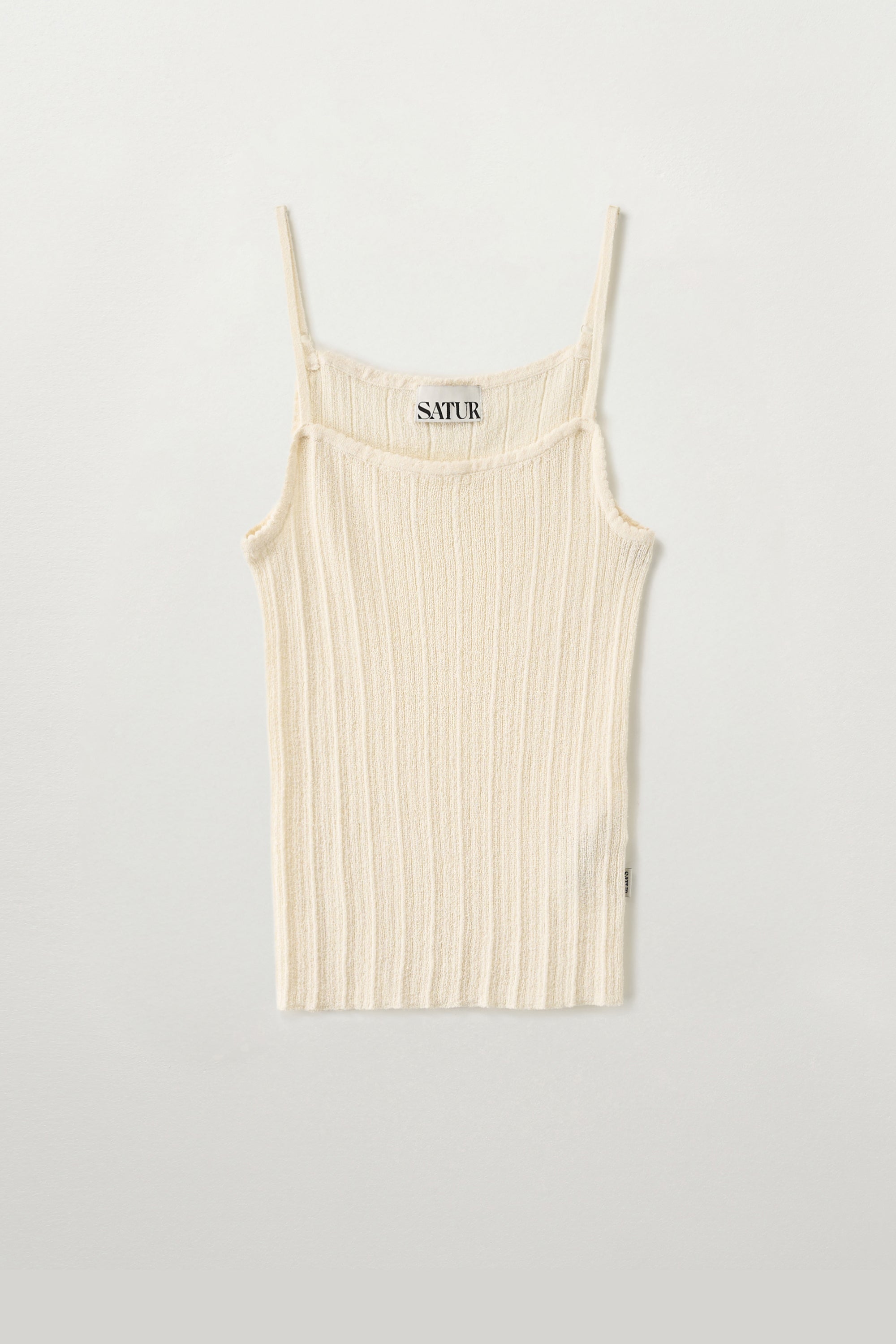 (W) Ribbed Sleeveless Knit Cream