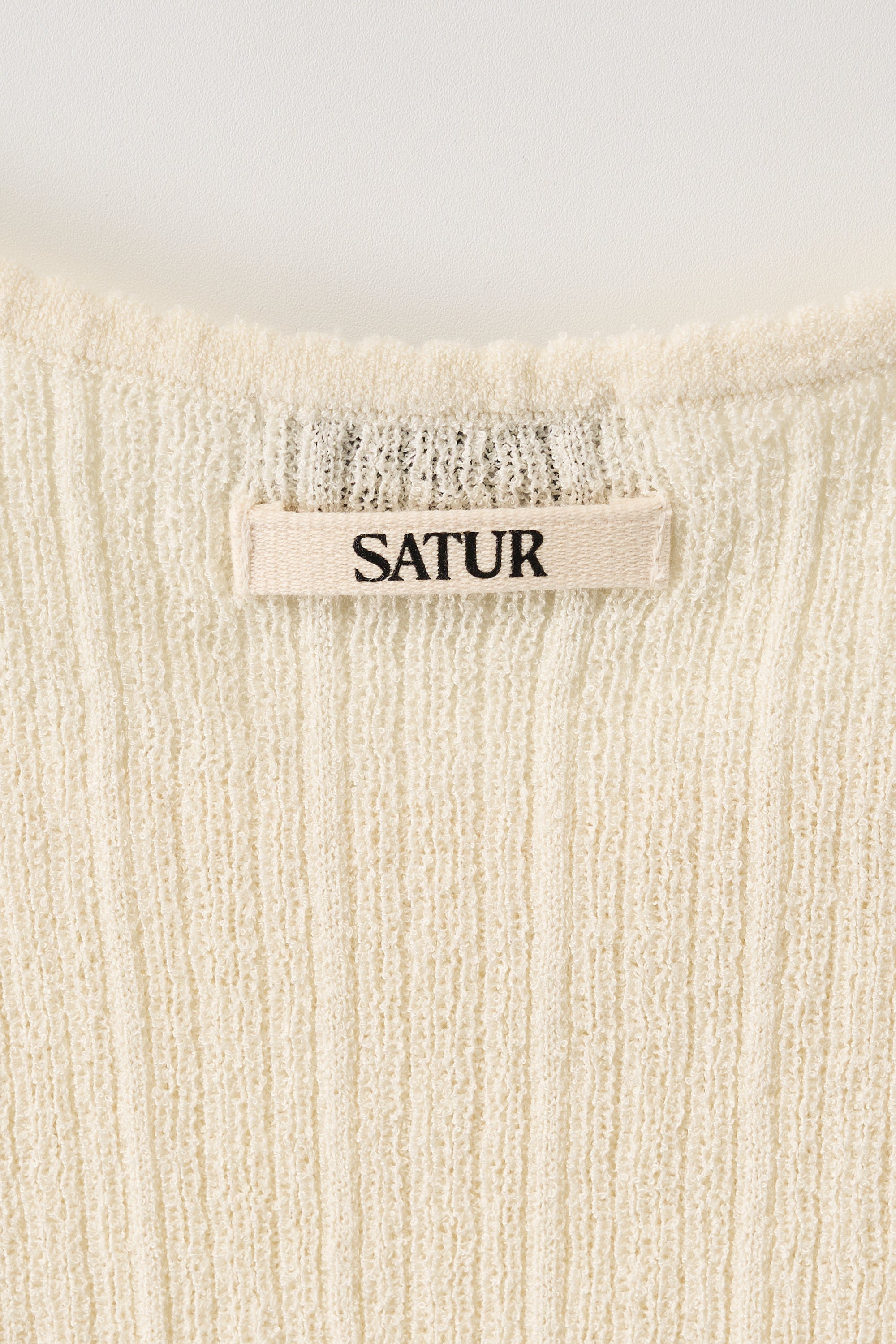 (W) Ribbed Sleeveless Knit Cream