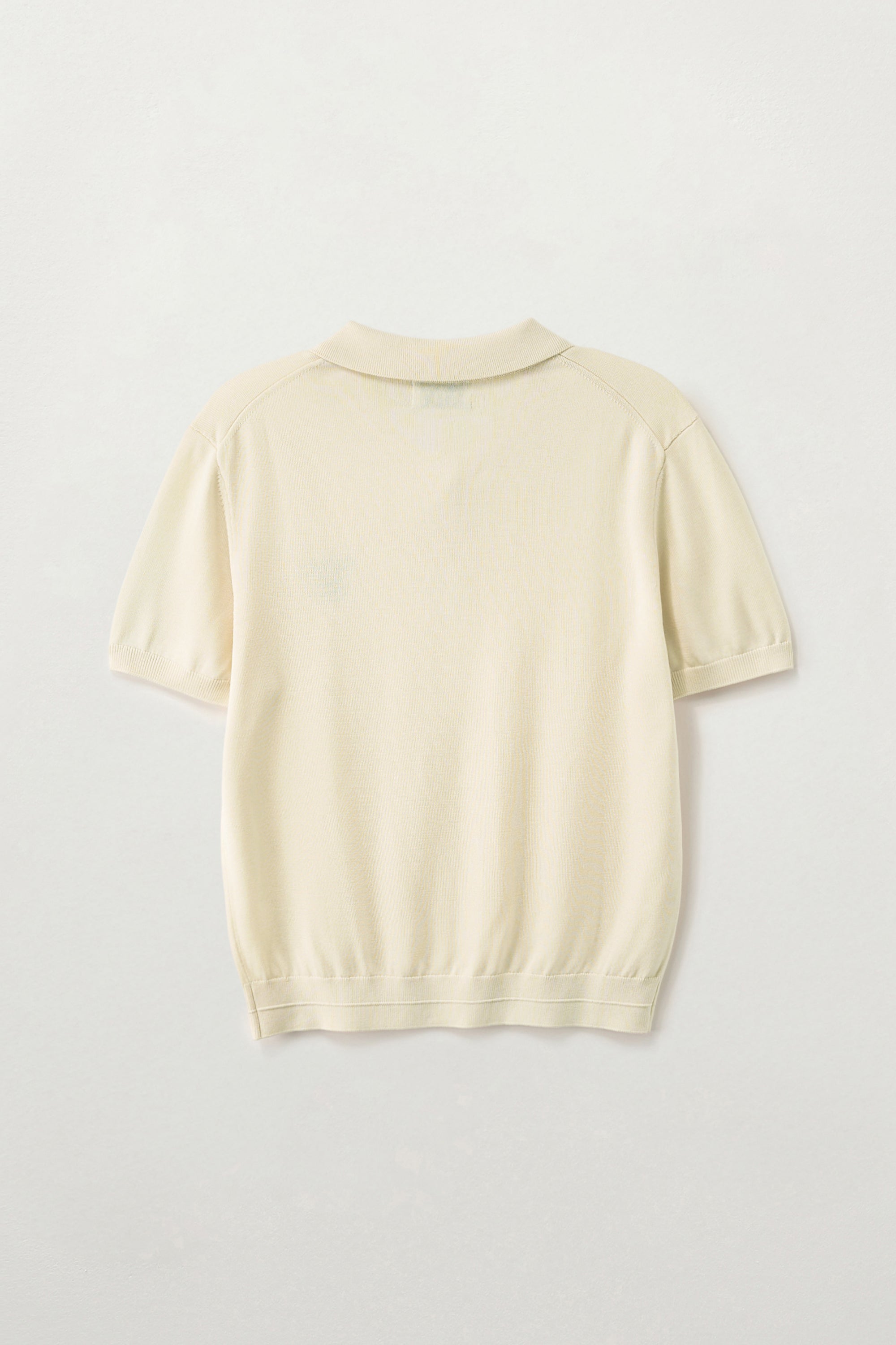 (W) Classic Collar Half Knit Cream