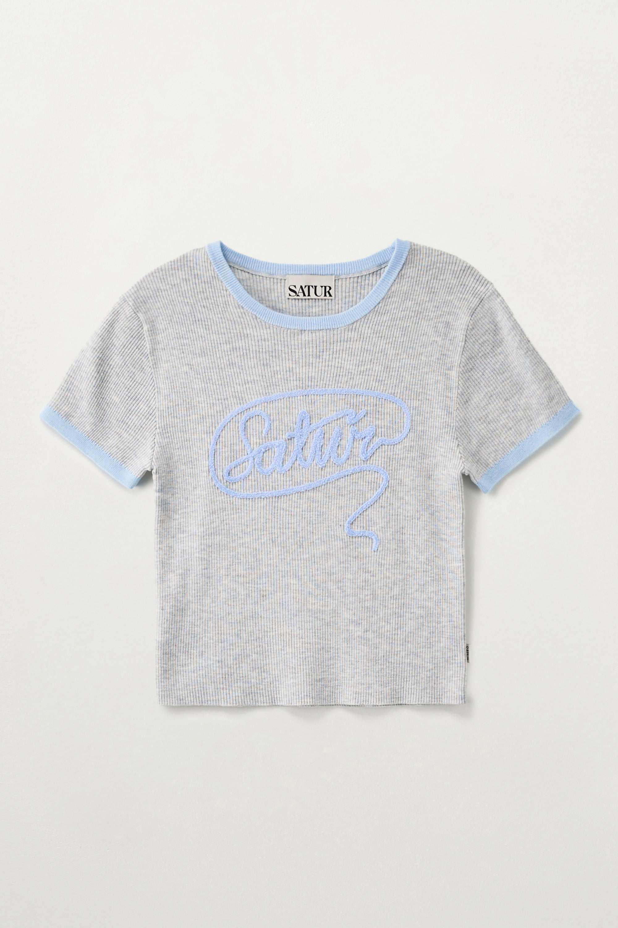 (W) Rope Logo Ringer Knit Melange Gray