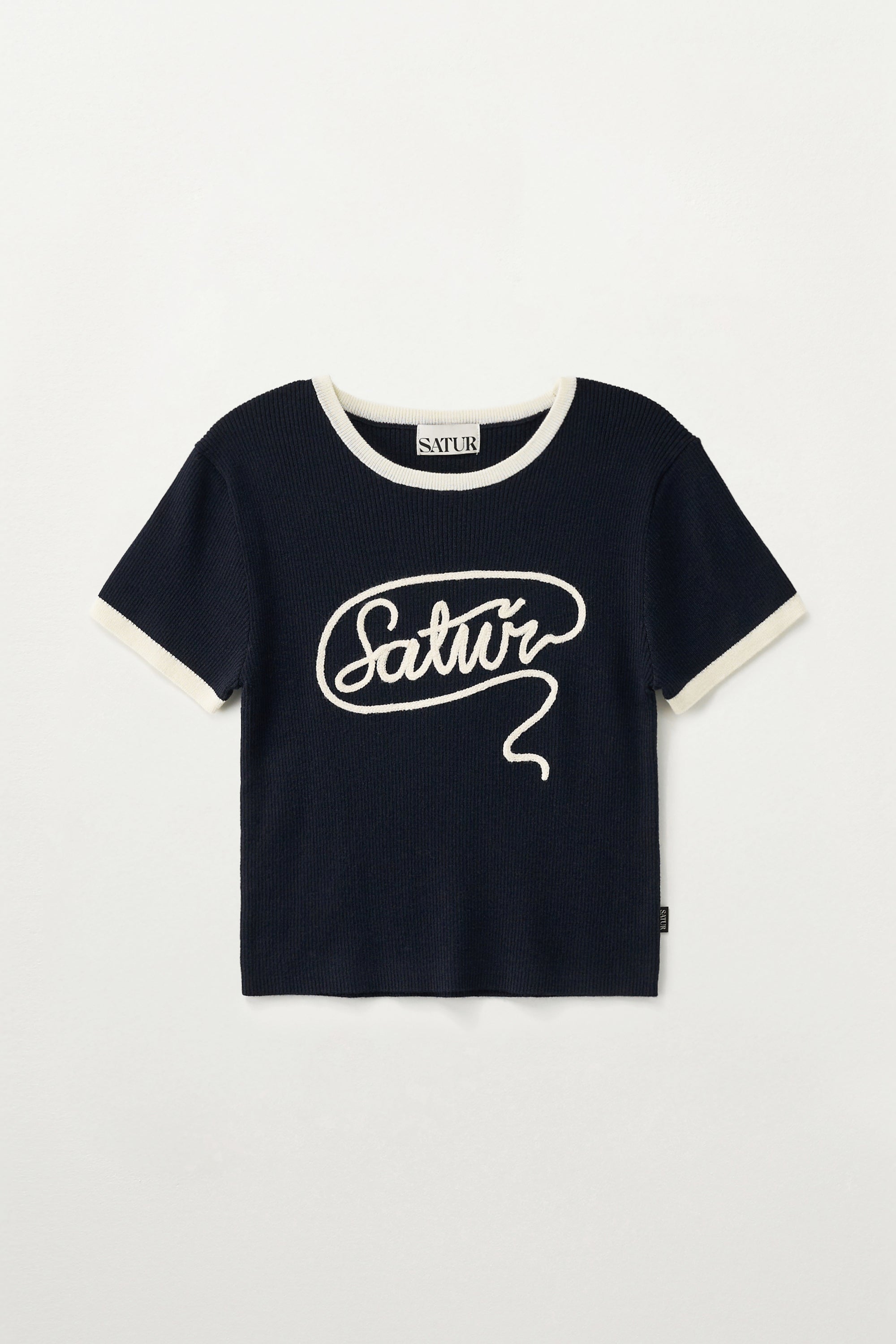 (W) Rope Logo Ringer Knit Navy
