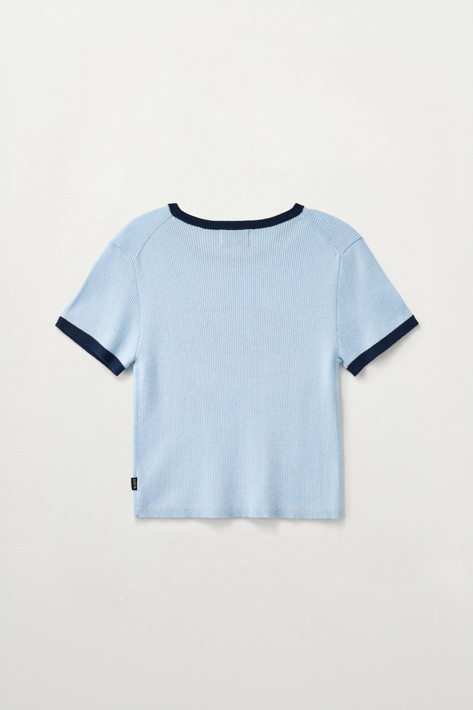 (W) Rope Logo Ringer Knit Sky Blue