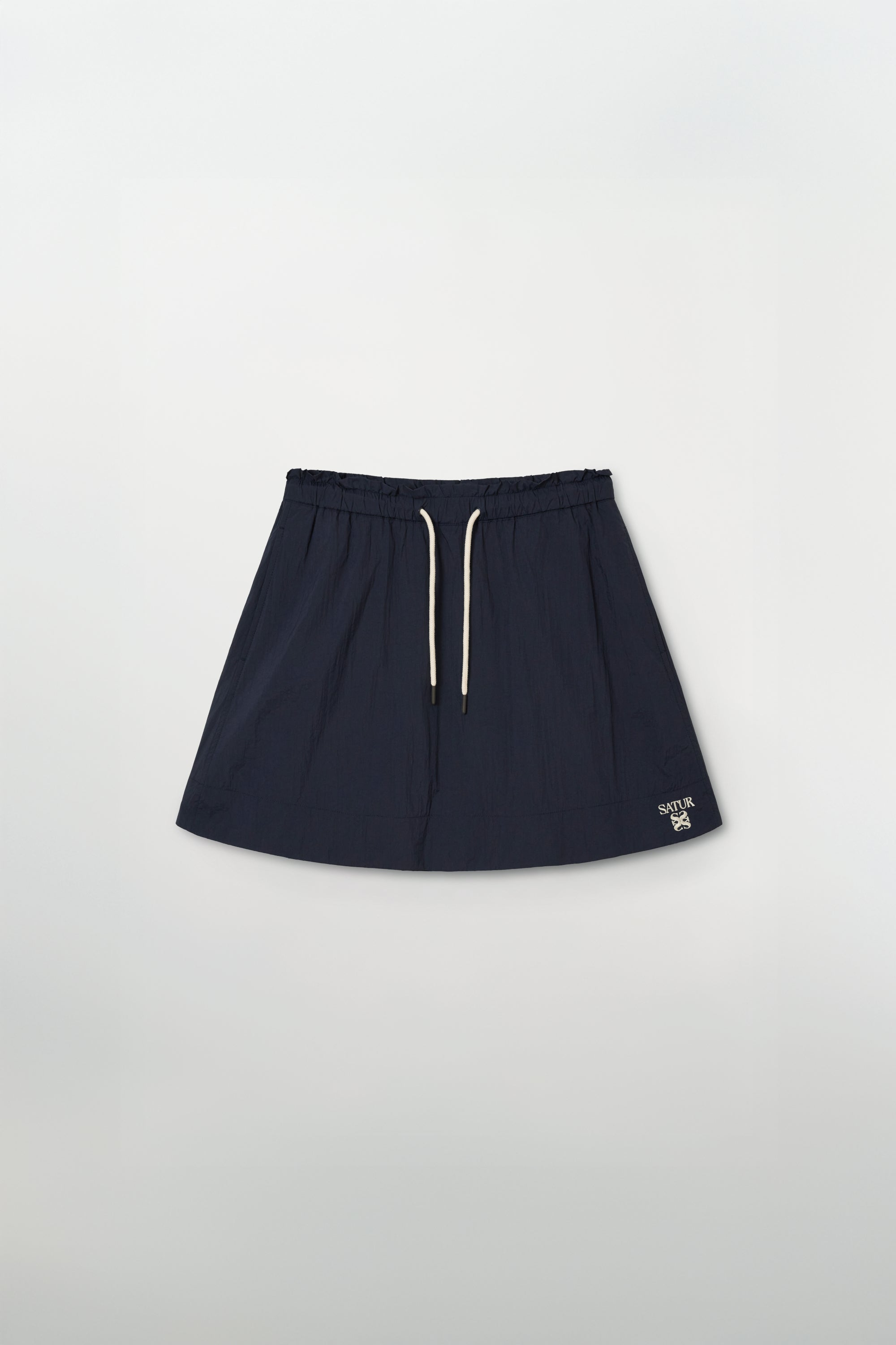 (W) Logo String Flared Skirt Navy