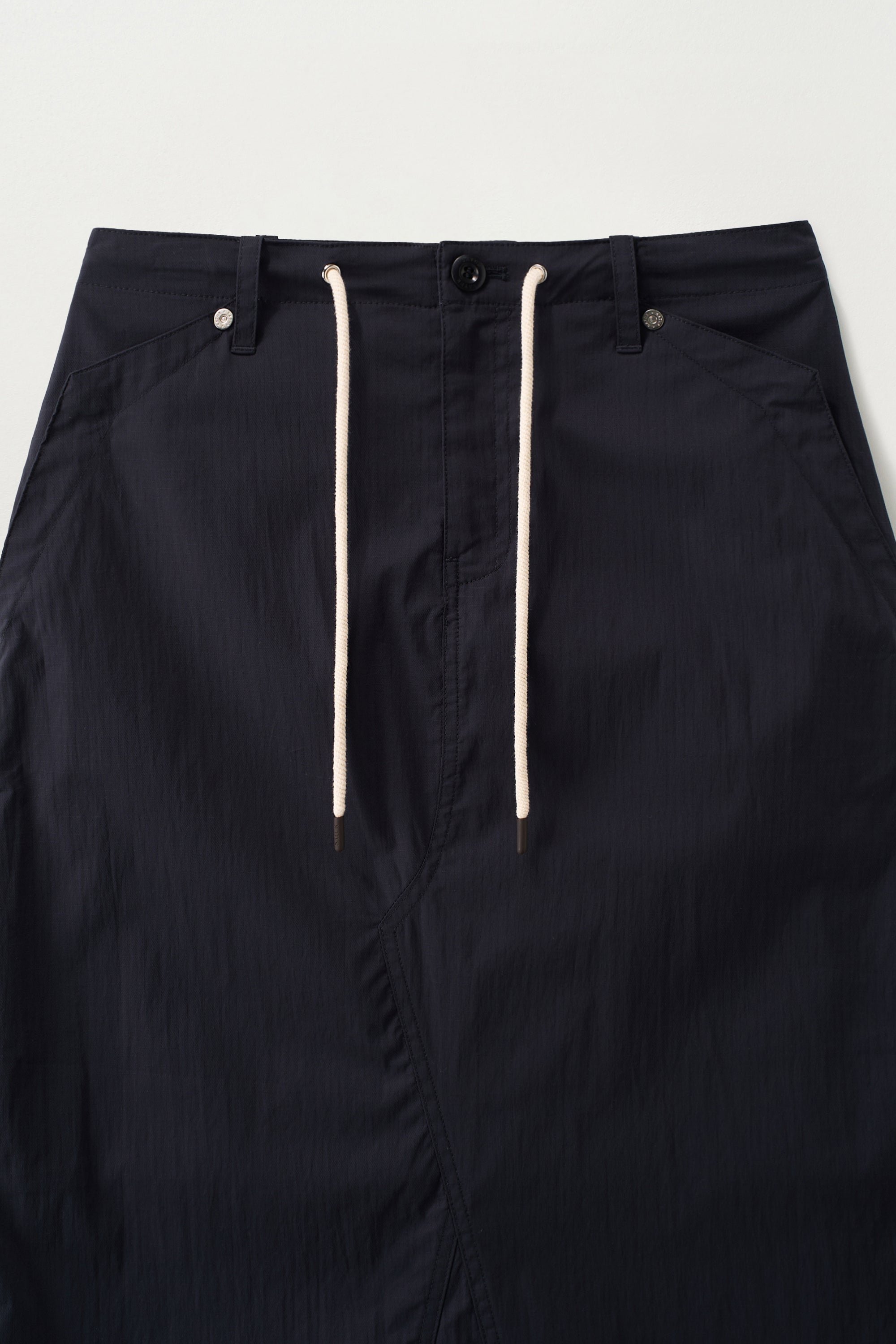 (W) Parachute Long Skirt Navy
