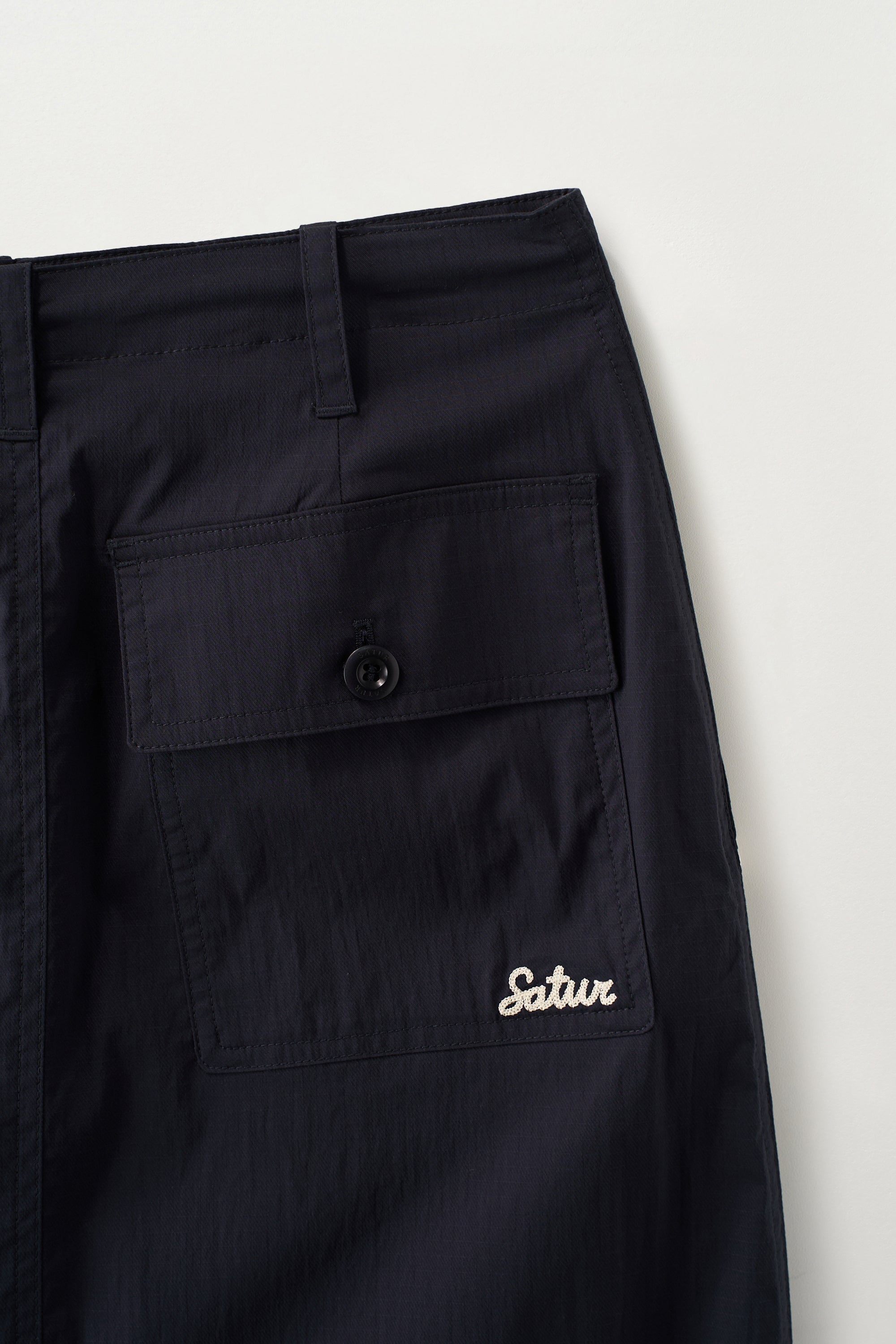 (W) Parachute Long Skirt Navy