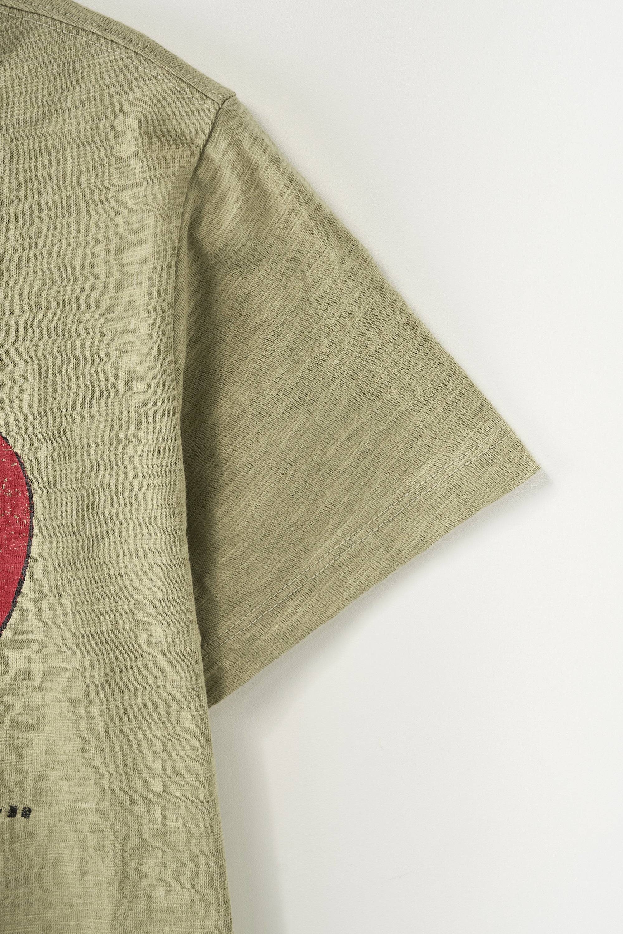 (W) I Love Graphic Rl Slub Tee Khaki