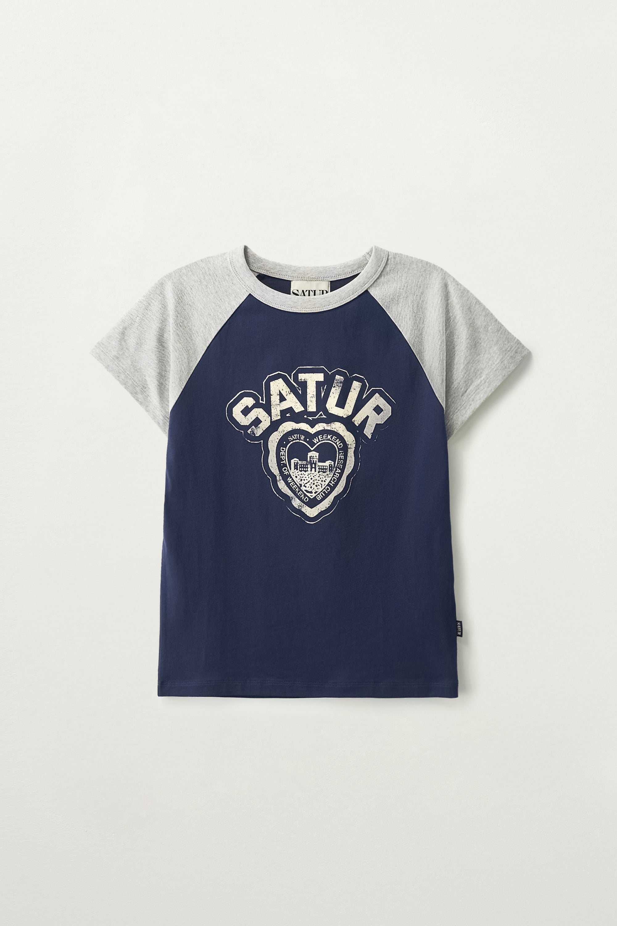 (W) Heart Raglan Tshirt Navy