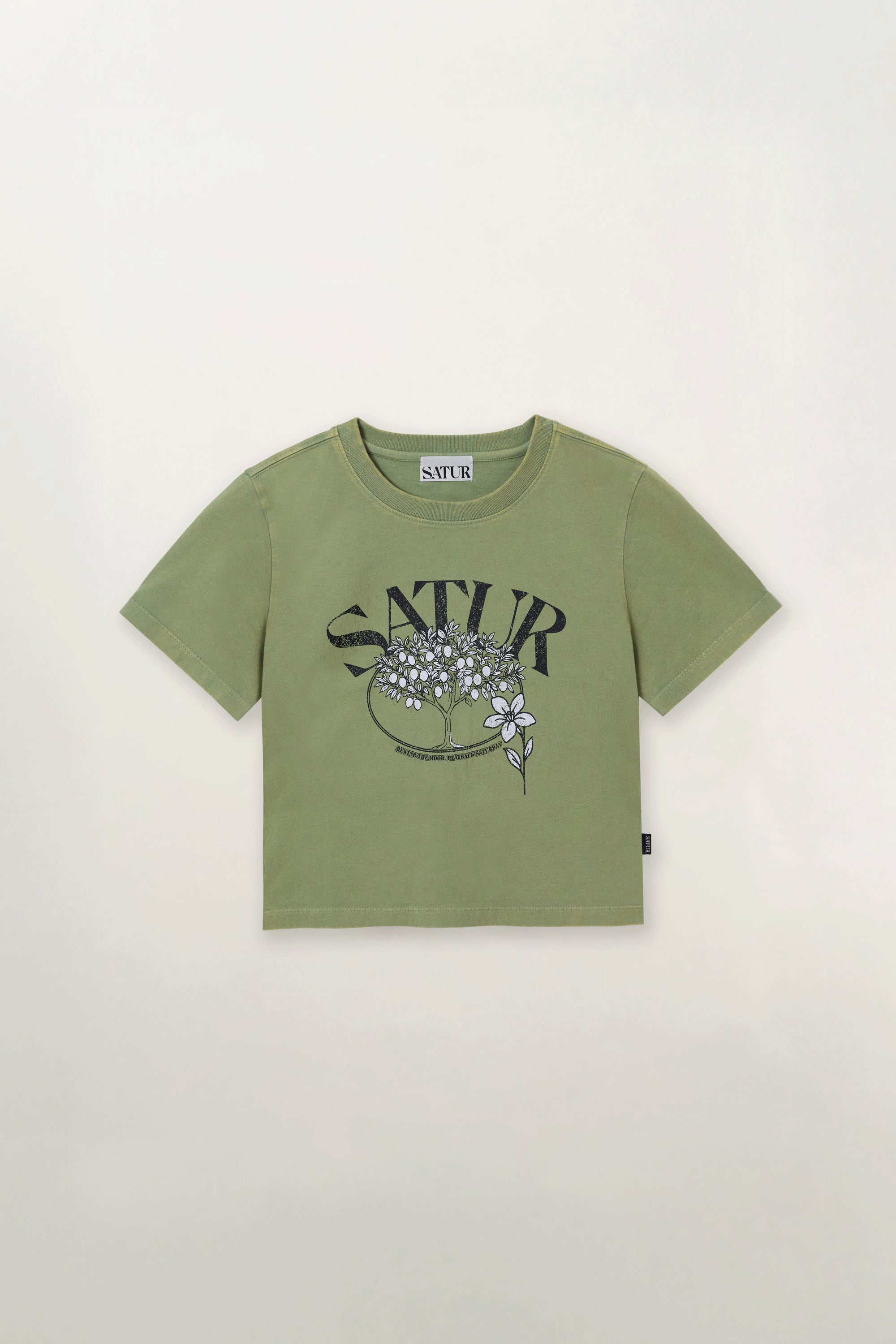 (W) Citron Tree Stone Crop Tee Khaki