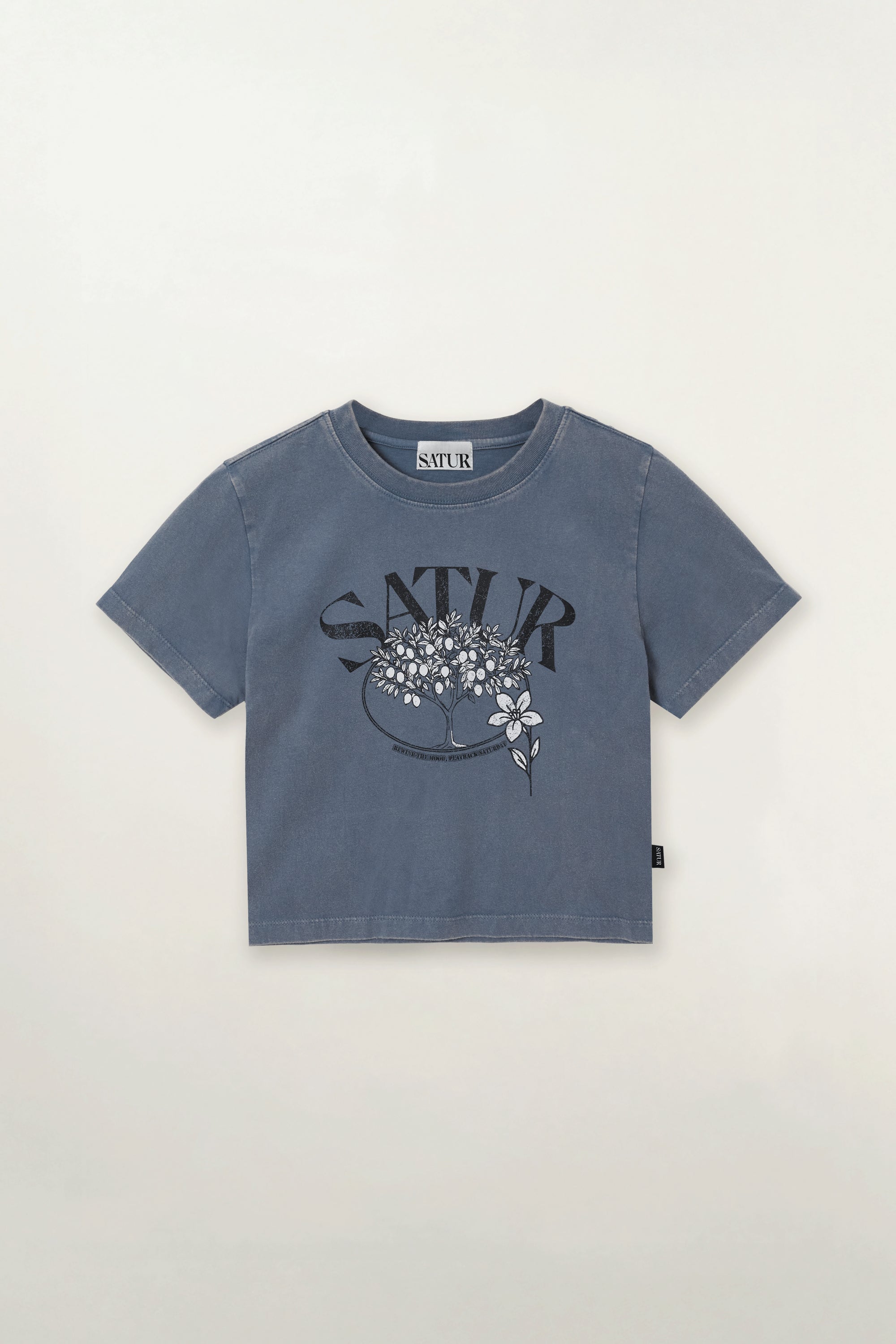 (W) Citron Tree Stone Crop Tee Navy