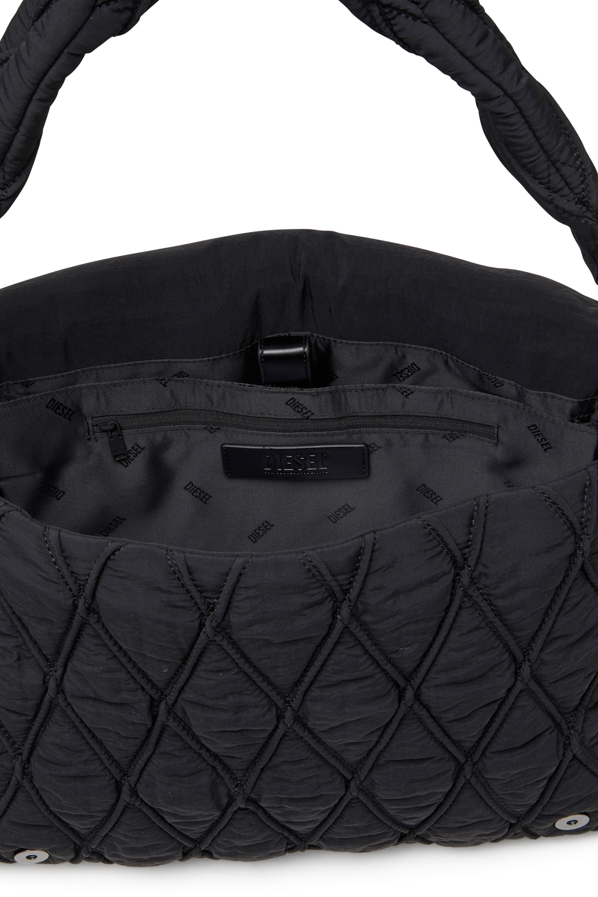 Charm-D-Large Shoulder Bag In Quilted Washed Nylon