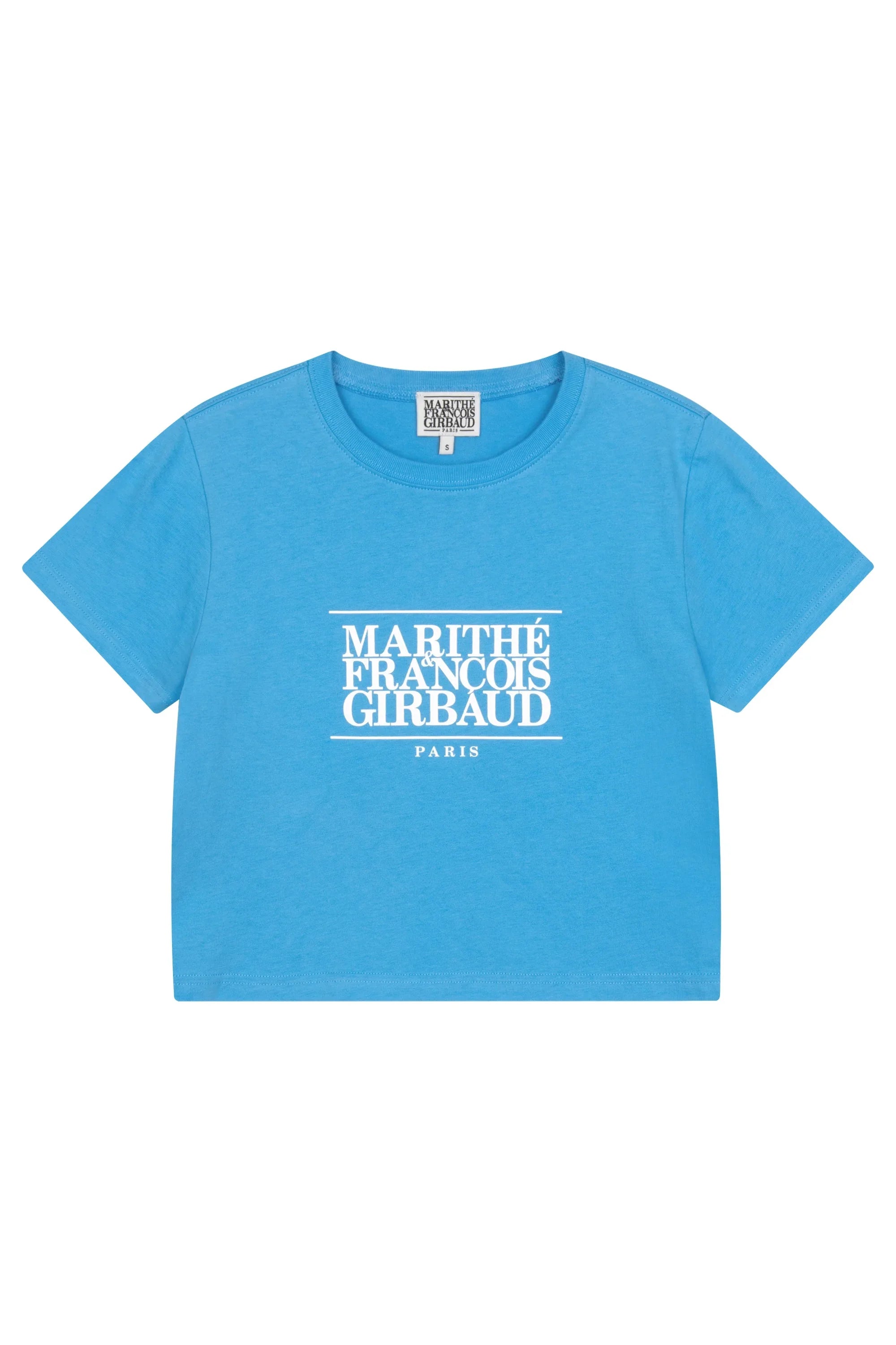 W Classic Logo Crop Tee Sky Blue