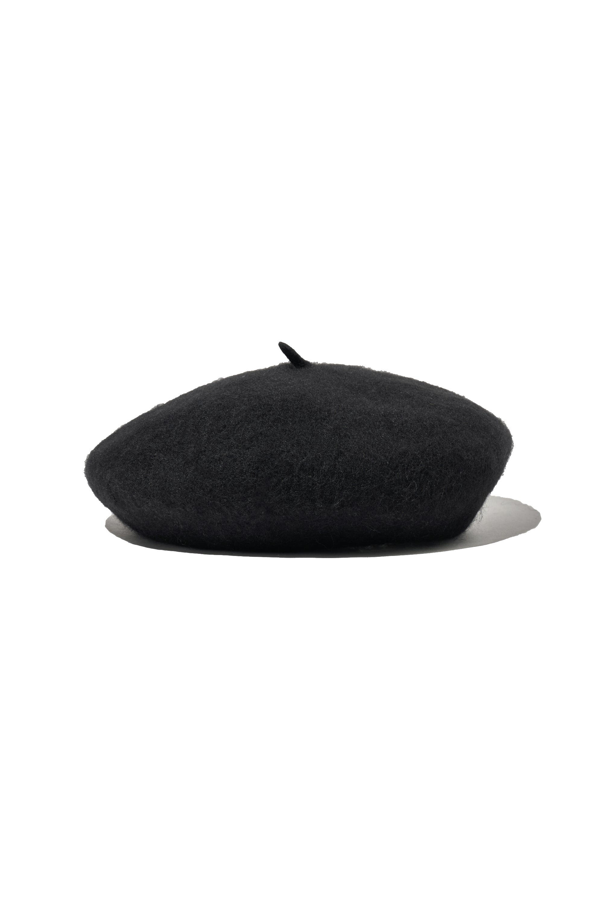 Circle Logo Embroidery Wool Beret Black