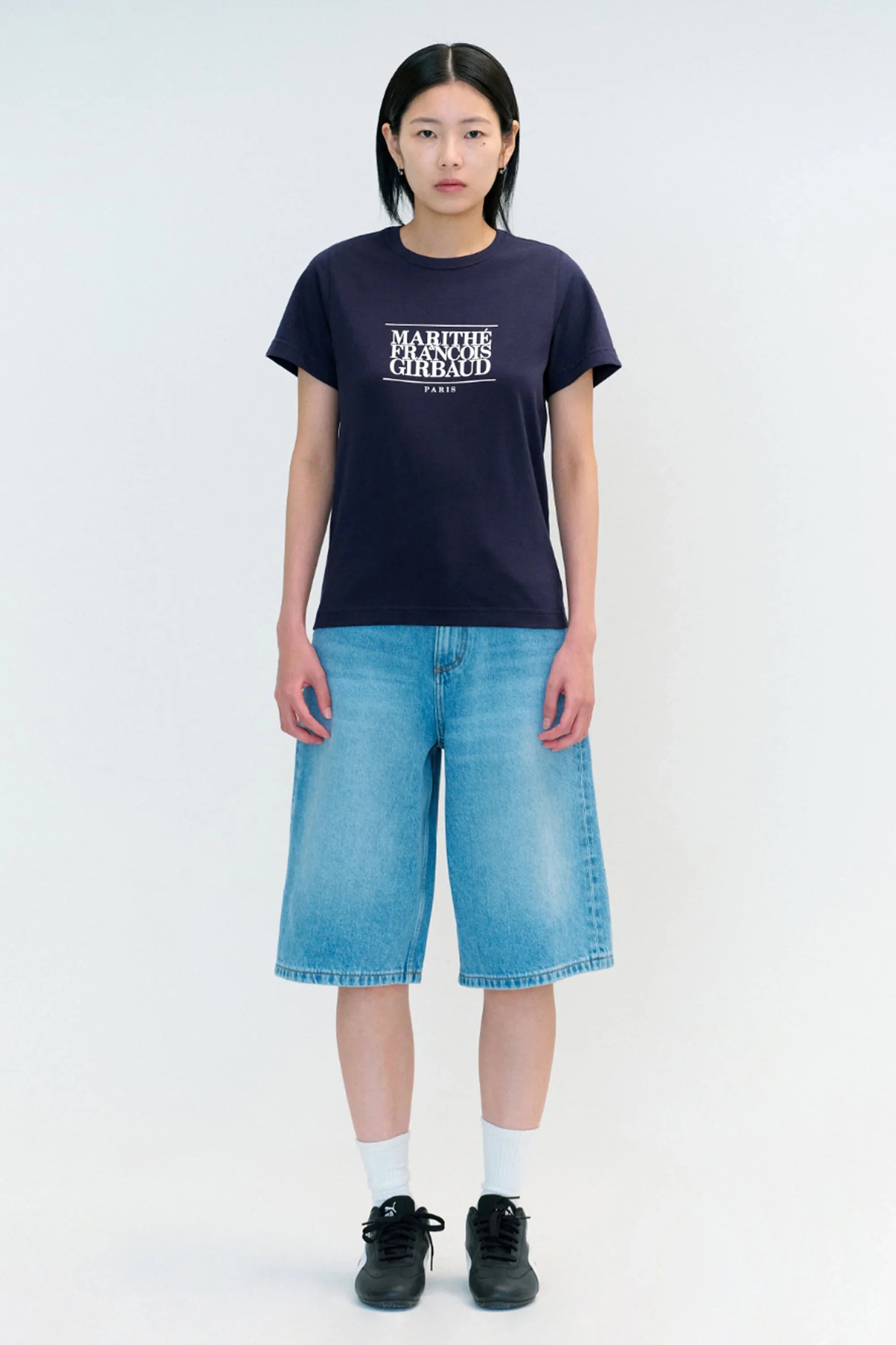 W Classic Logo Tee Navy