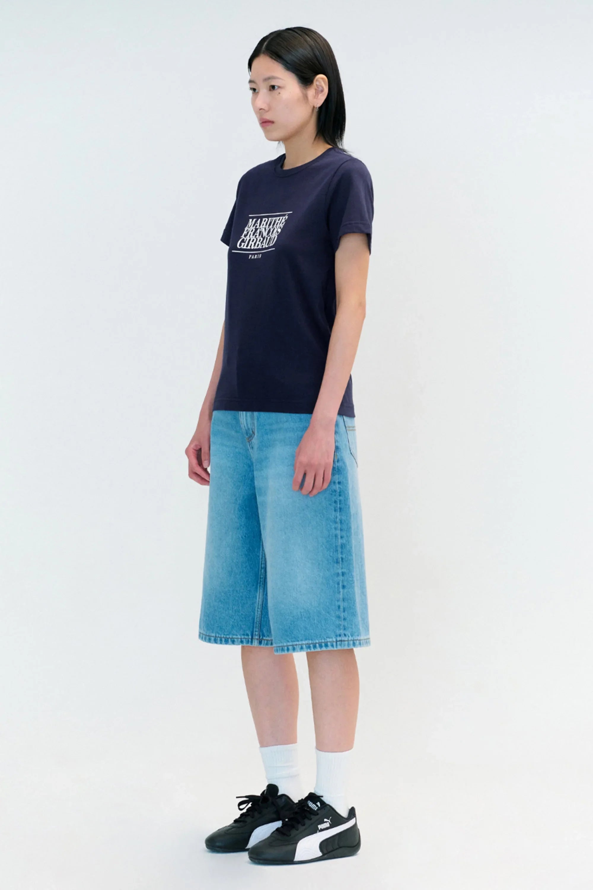 W Classic Logo Tee Navy