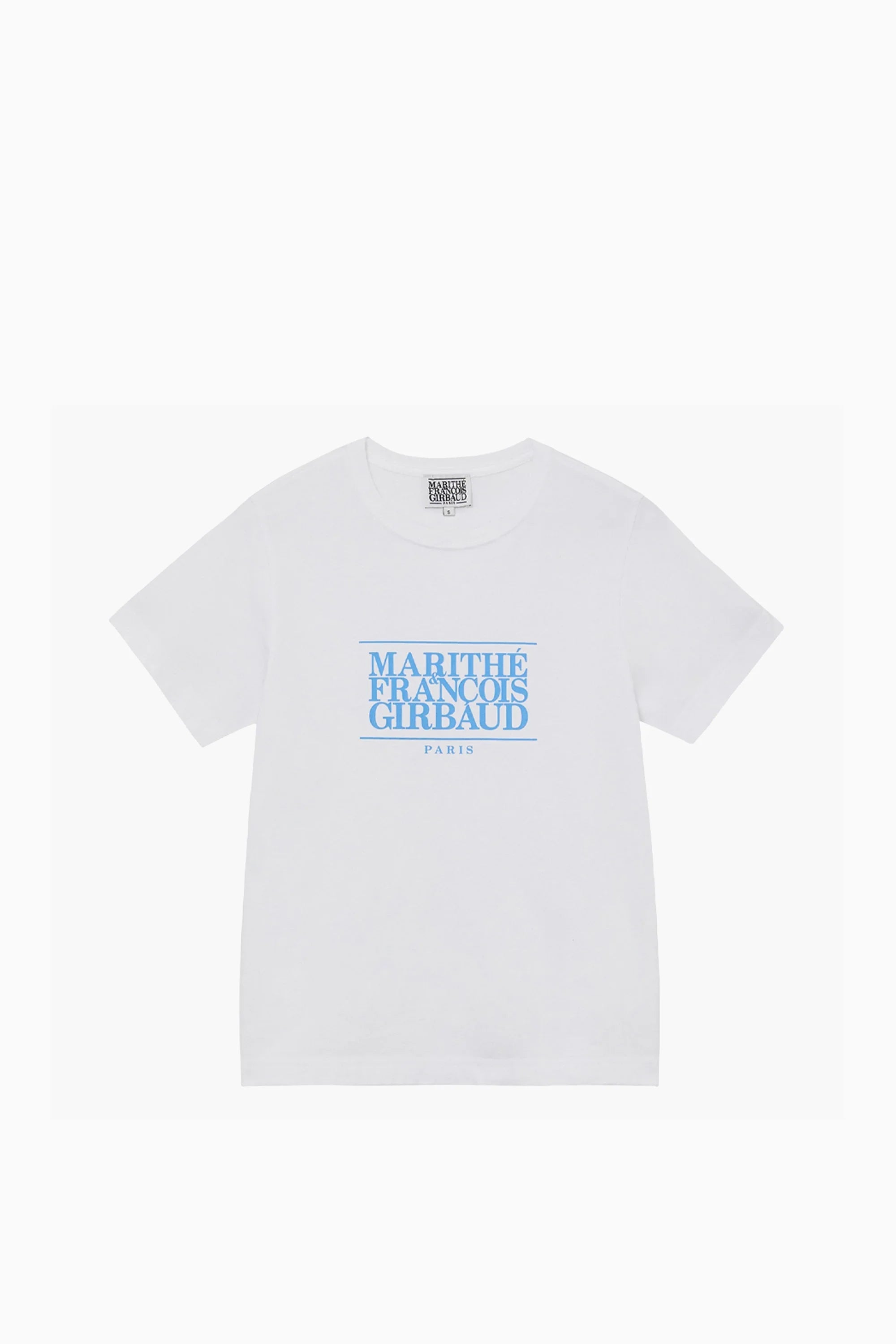W Classic Logo Tee White / Sky Blue
