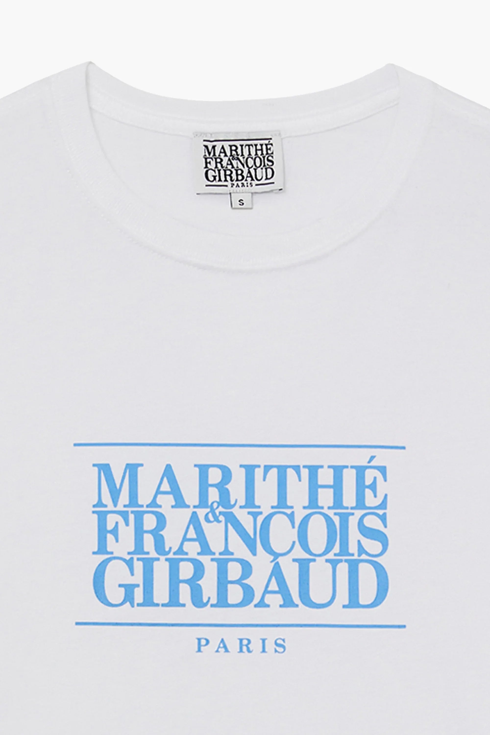 W Classic Logo Tee White / Sky Blue