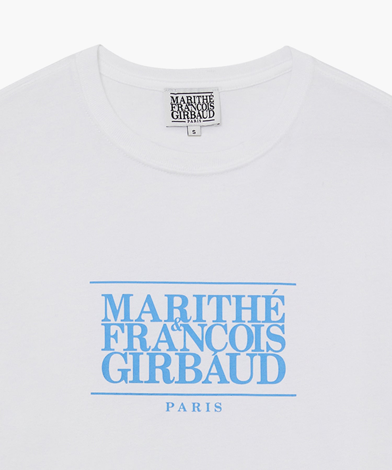 W Classic Logo Tee White / Sky Blue