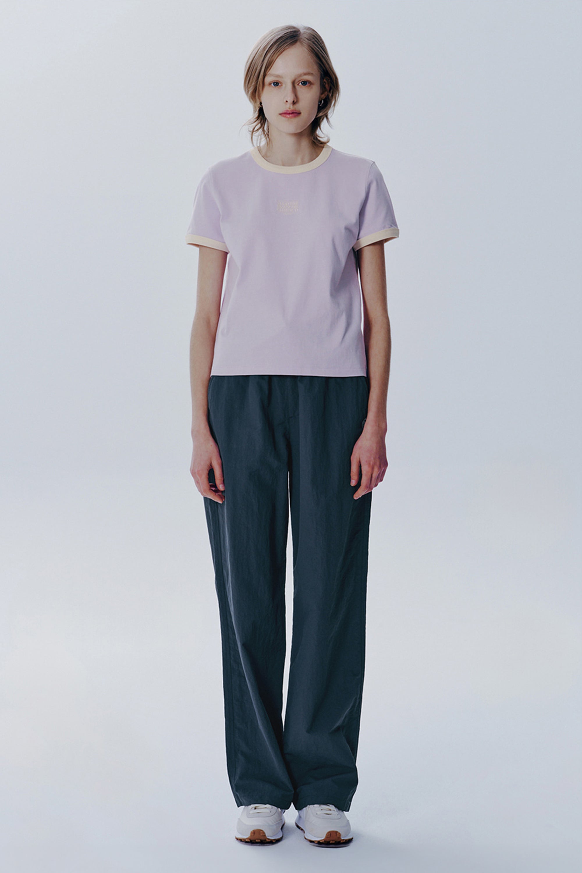 W Classic Logo Ringer Tee Light Purple