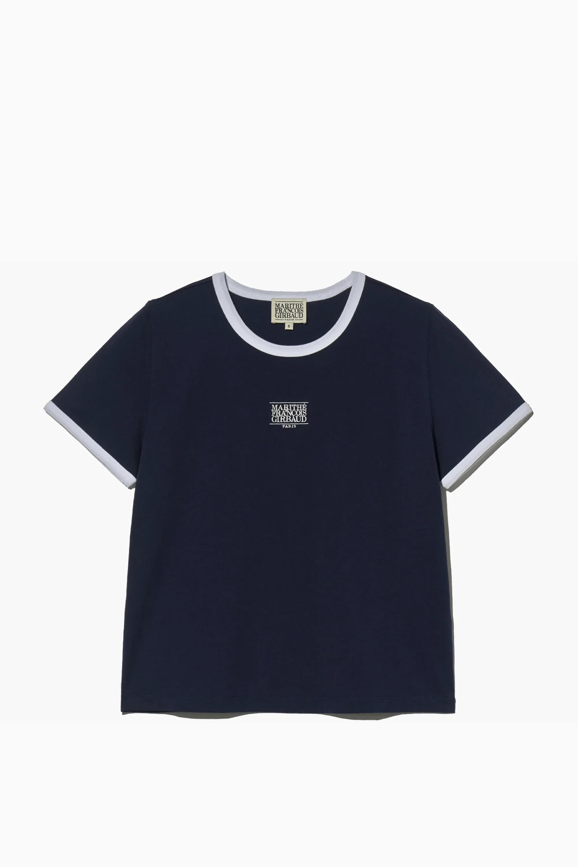 W Classic Logo Ringer Tee Navy