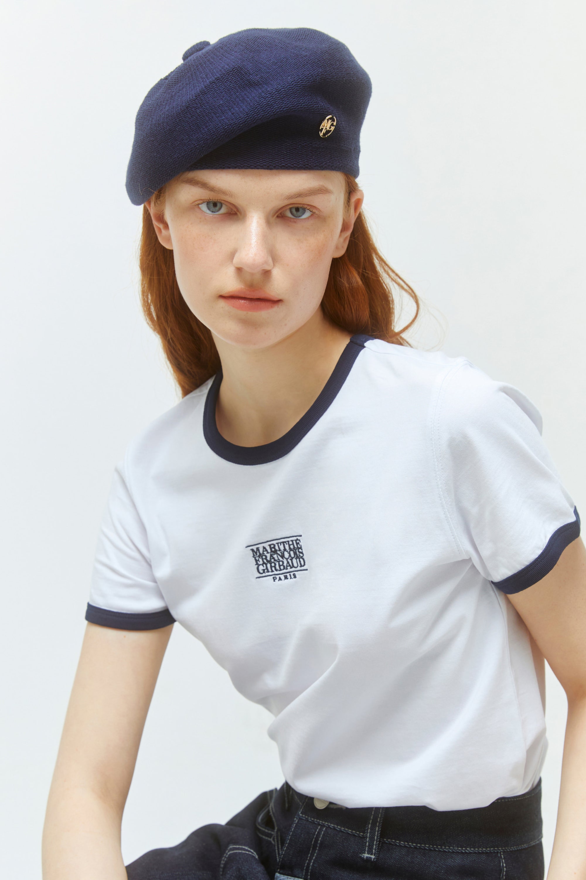 W Classic Logo Ringer Tee White