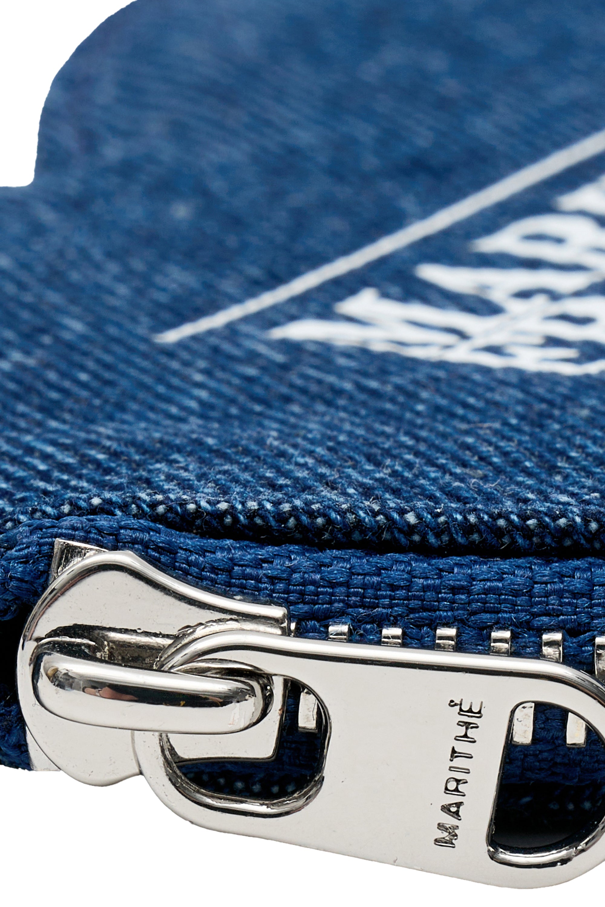 Logo Denim Heart Keyring Blue