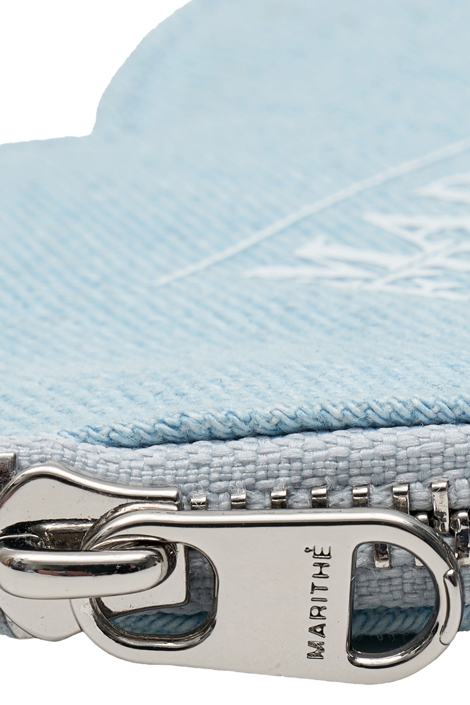 Logo Denim Heart Keyring Light Blue