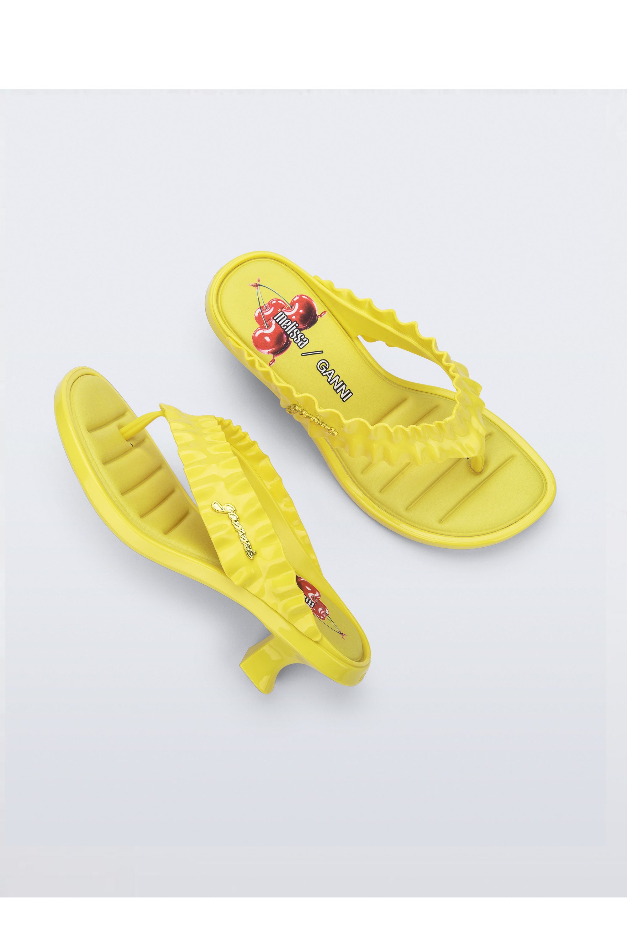 MELISSA THONG KITTEN HEEL + GANNI AD