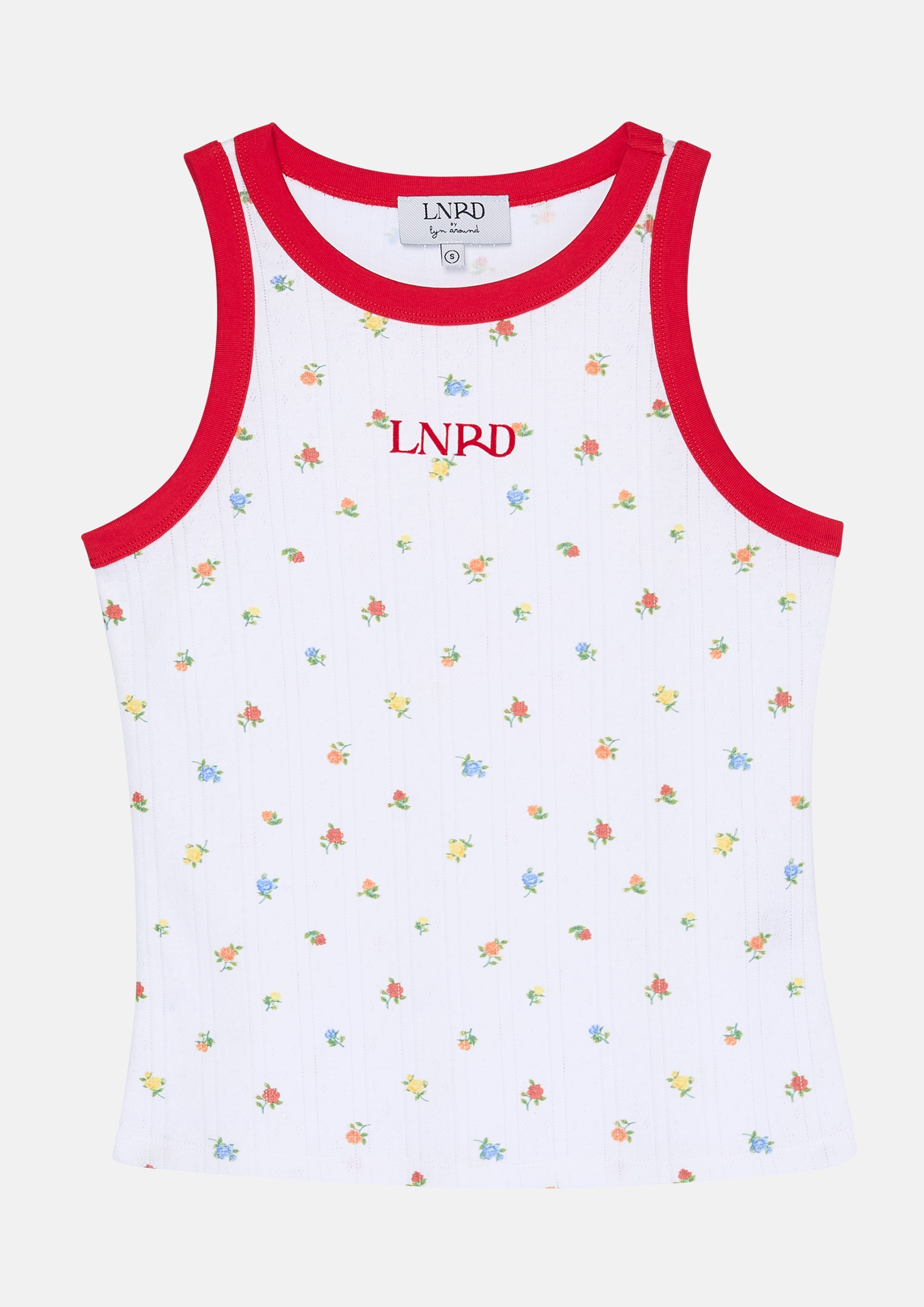 เสื้อกล้ามปักโลโก้แต่งลายดอกไม้ คอลเลกชัน LNRD Signature