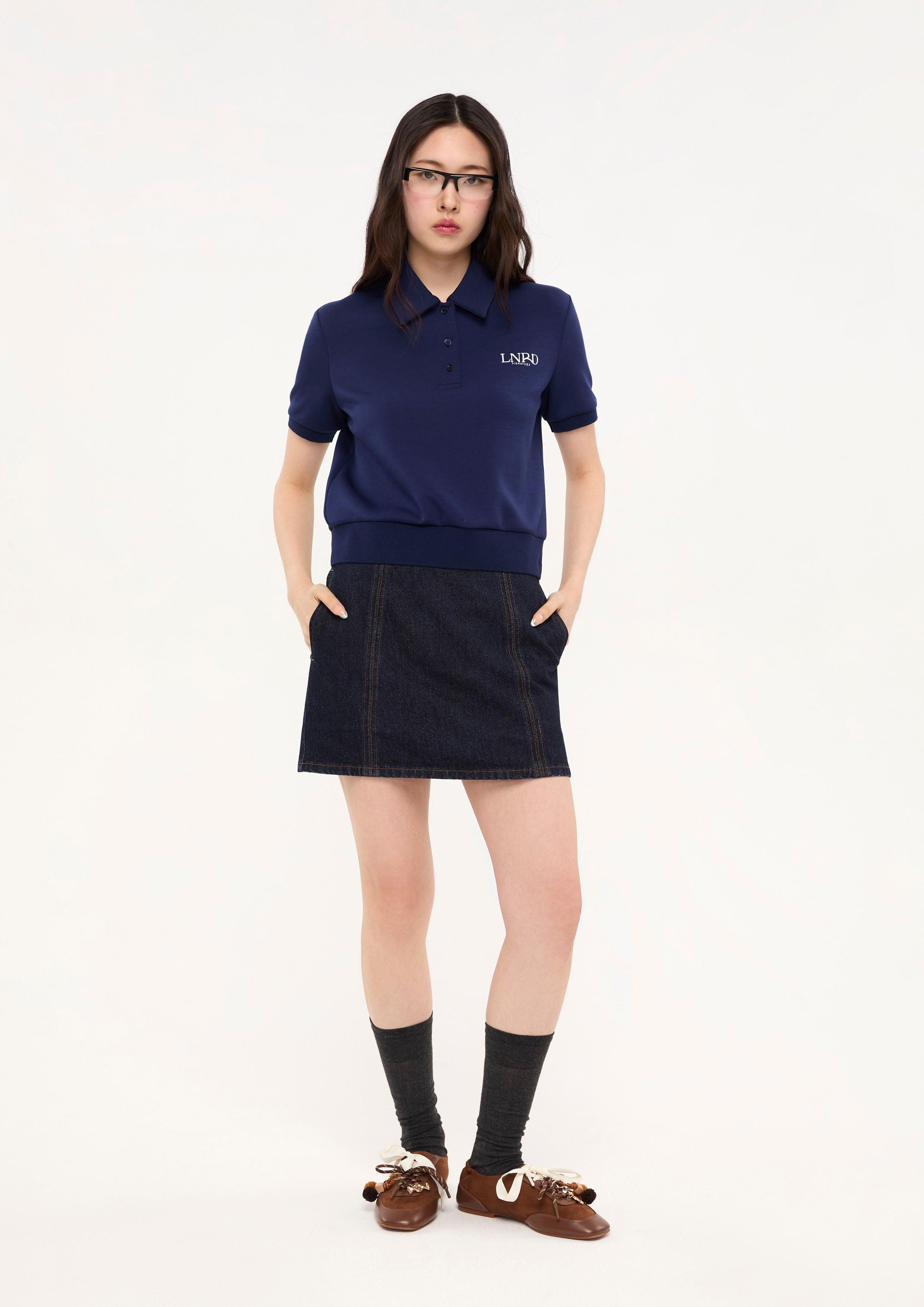 เสื้อโปโลแขนสั้นปักโลโก้ คอลเลกชัน LNRD Signature
