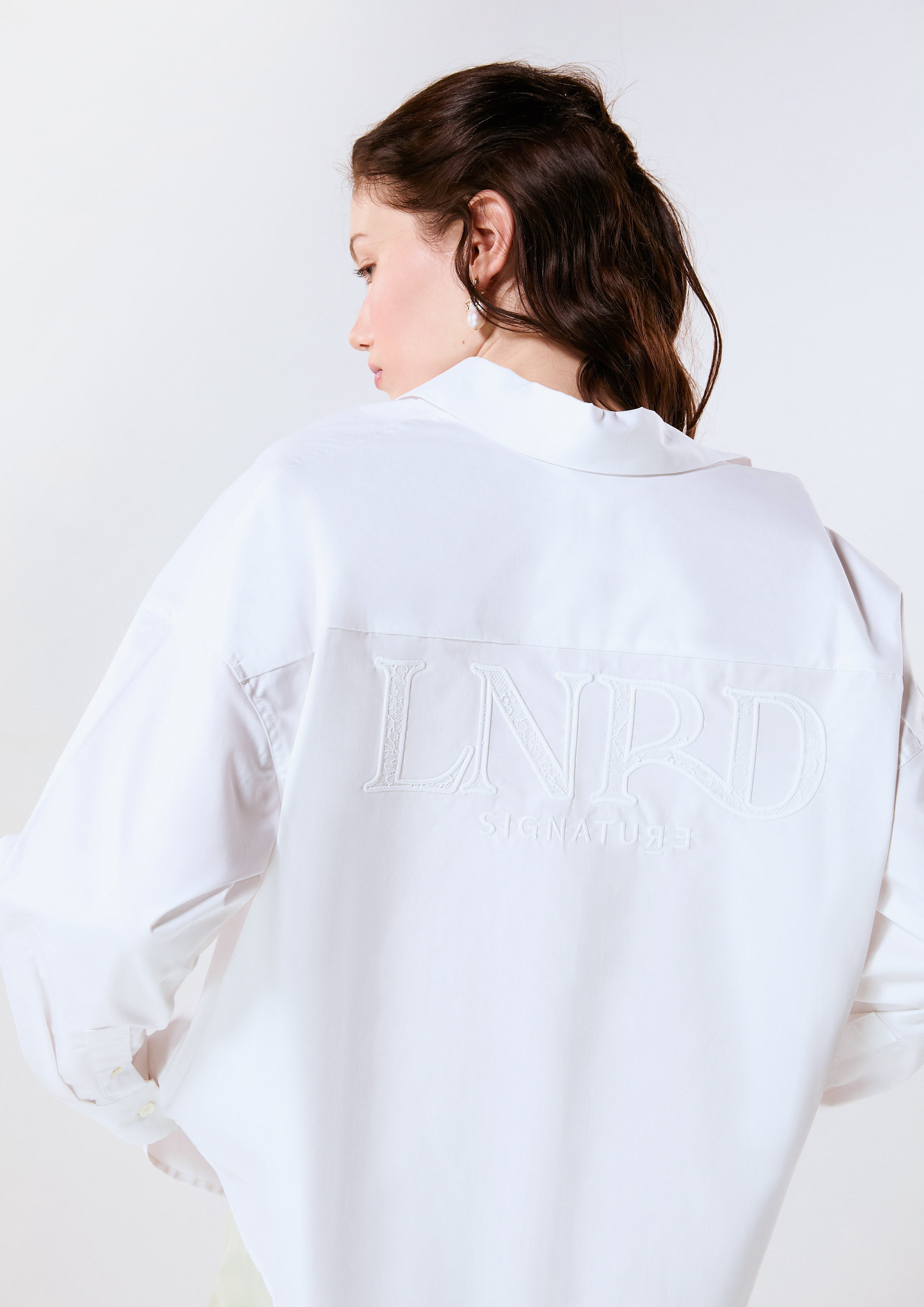 Logo Long Sleeve Shirt Signature White