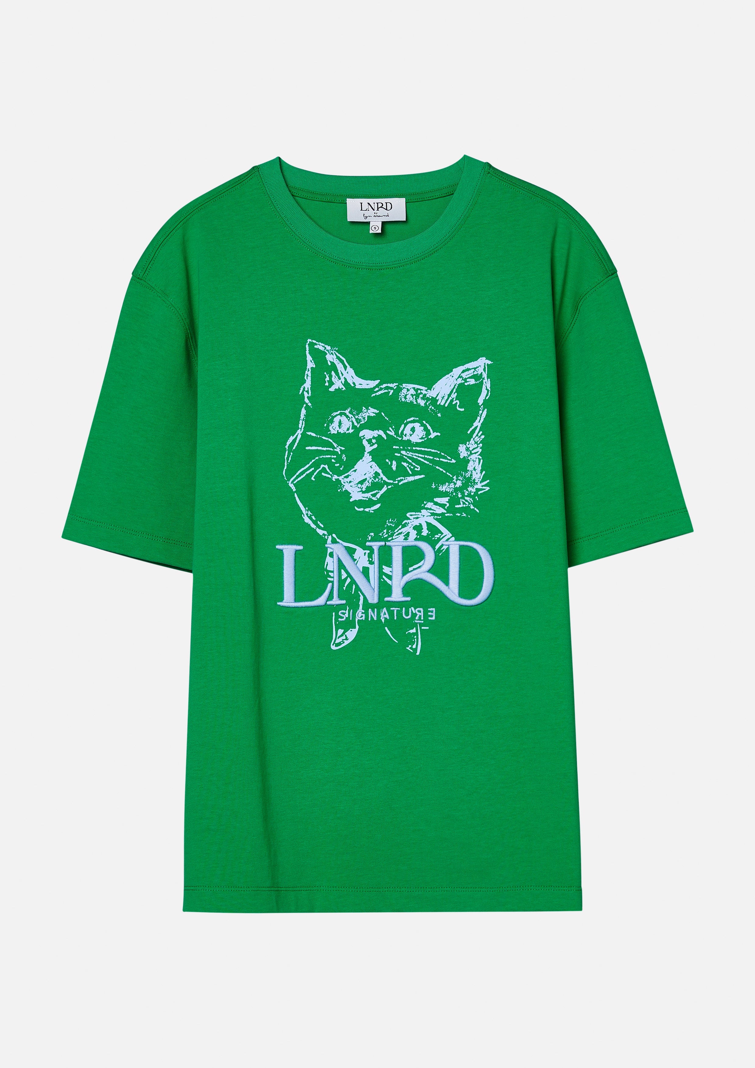 Tabby Cat Logo Oversized T-Shirt Signature Green