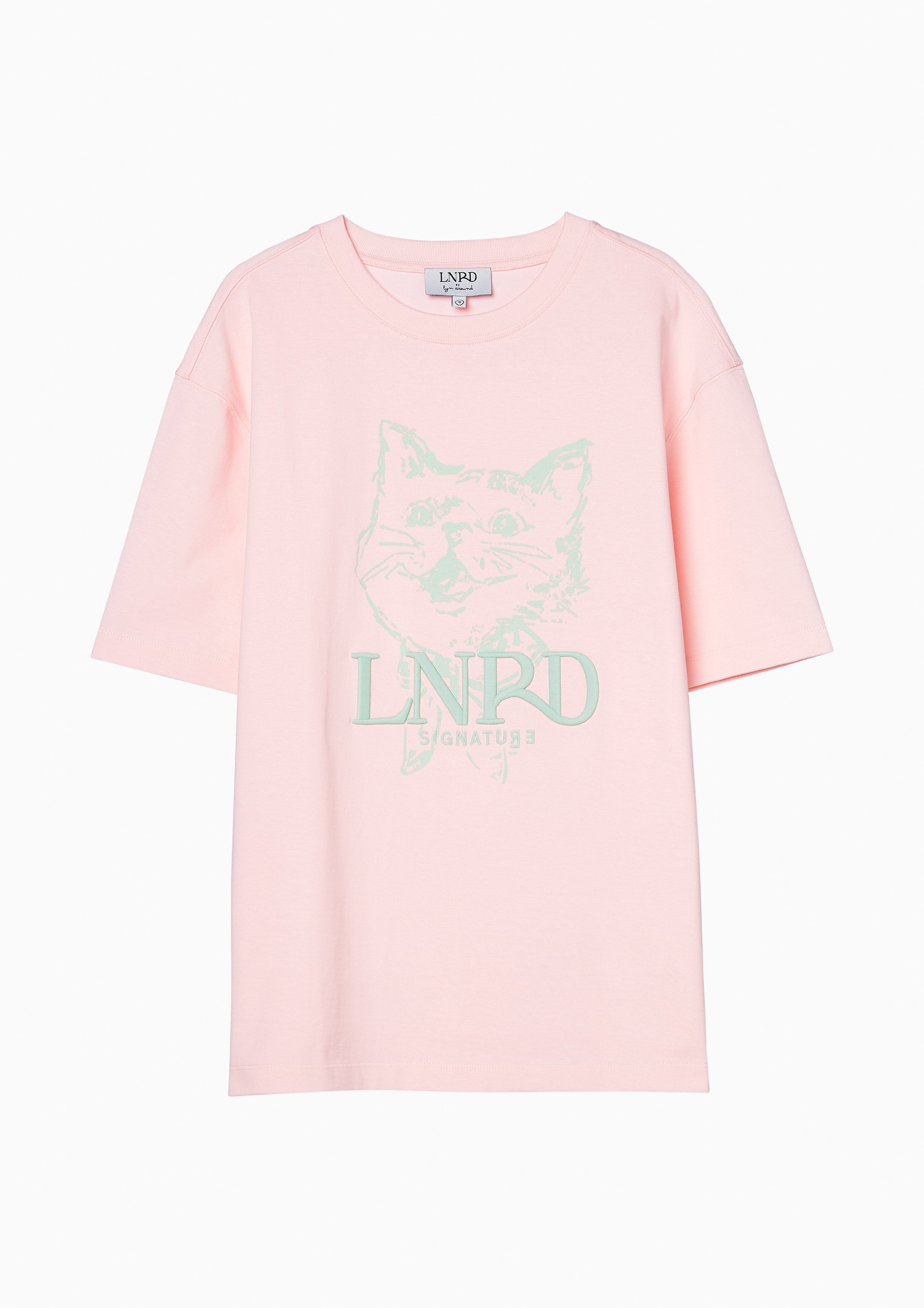 Tabby Cat Logo Oversized T-Shirt Signature Pink