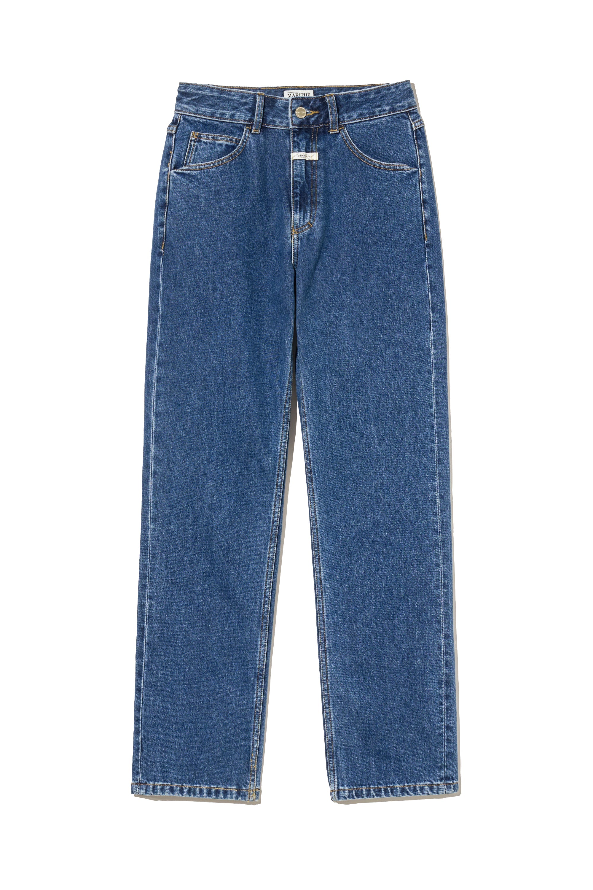 W Slim Straight Denim Pants Blue