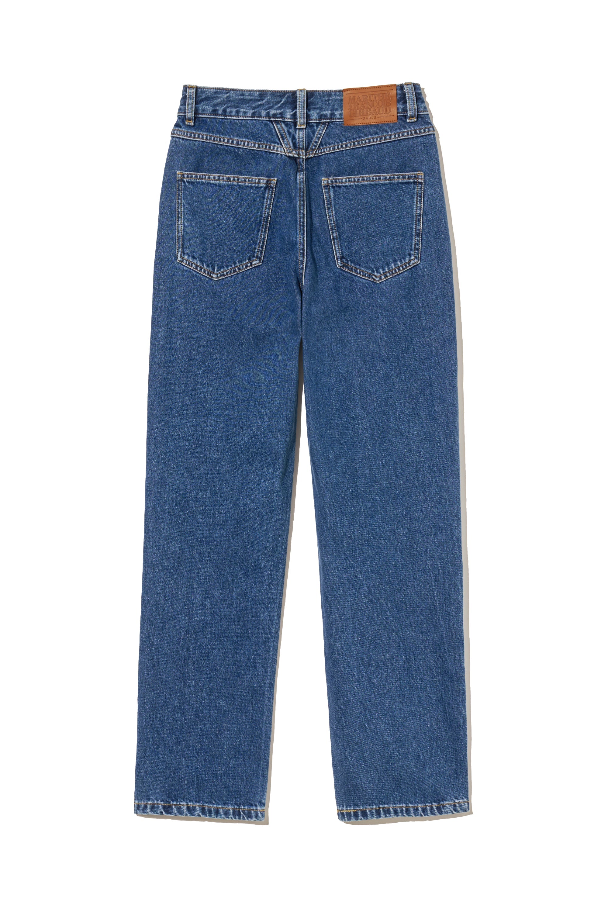 W Slim Straight Denim Pants Blue