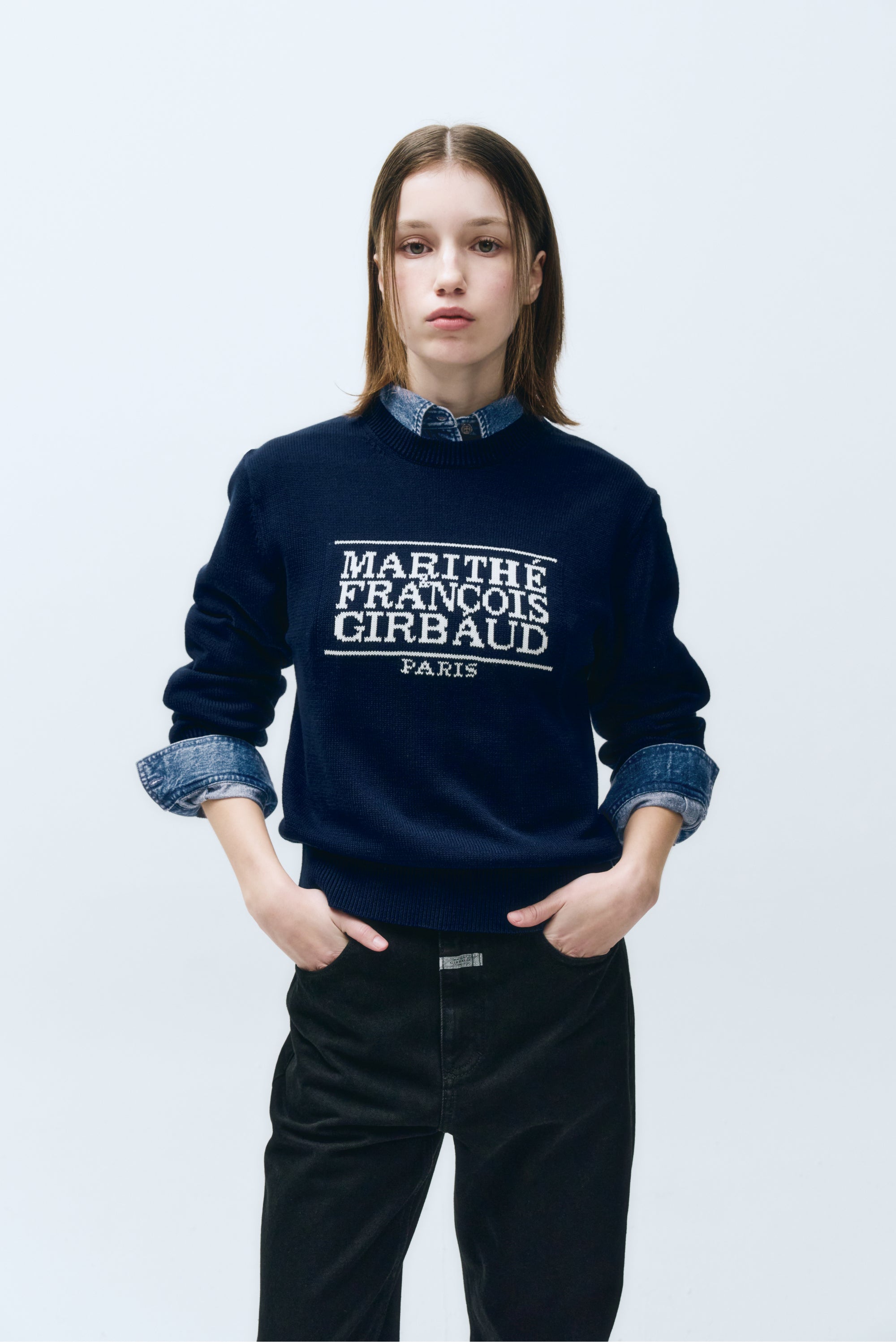 Classic Logo Knit Pullover Navy