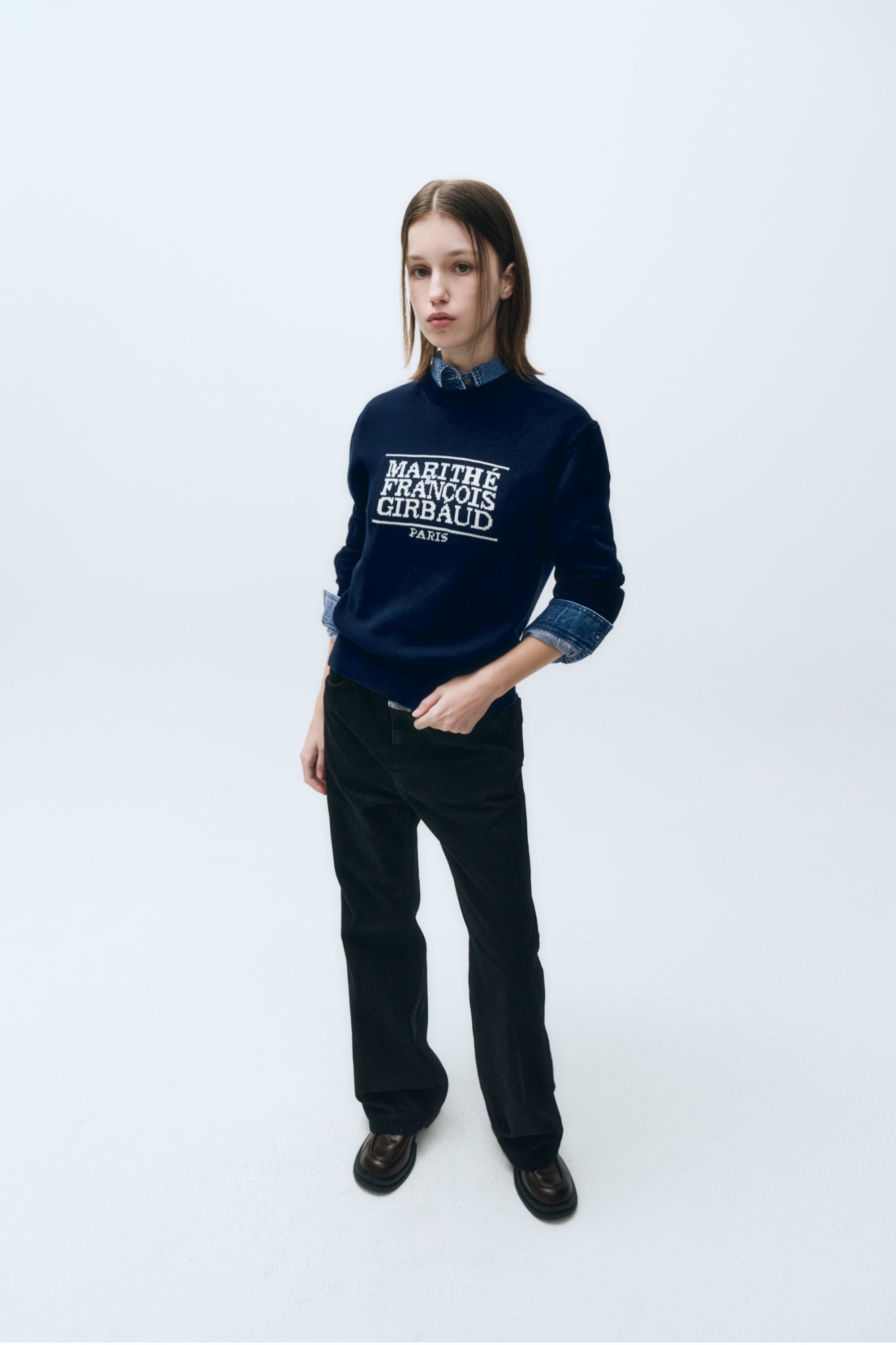 Classic Logo Knit Pullover Navy