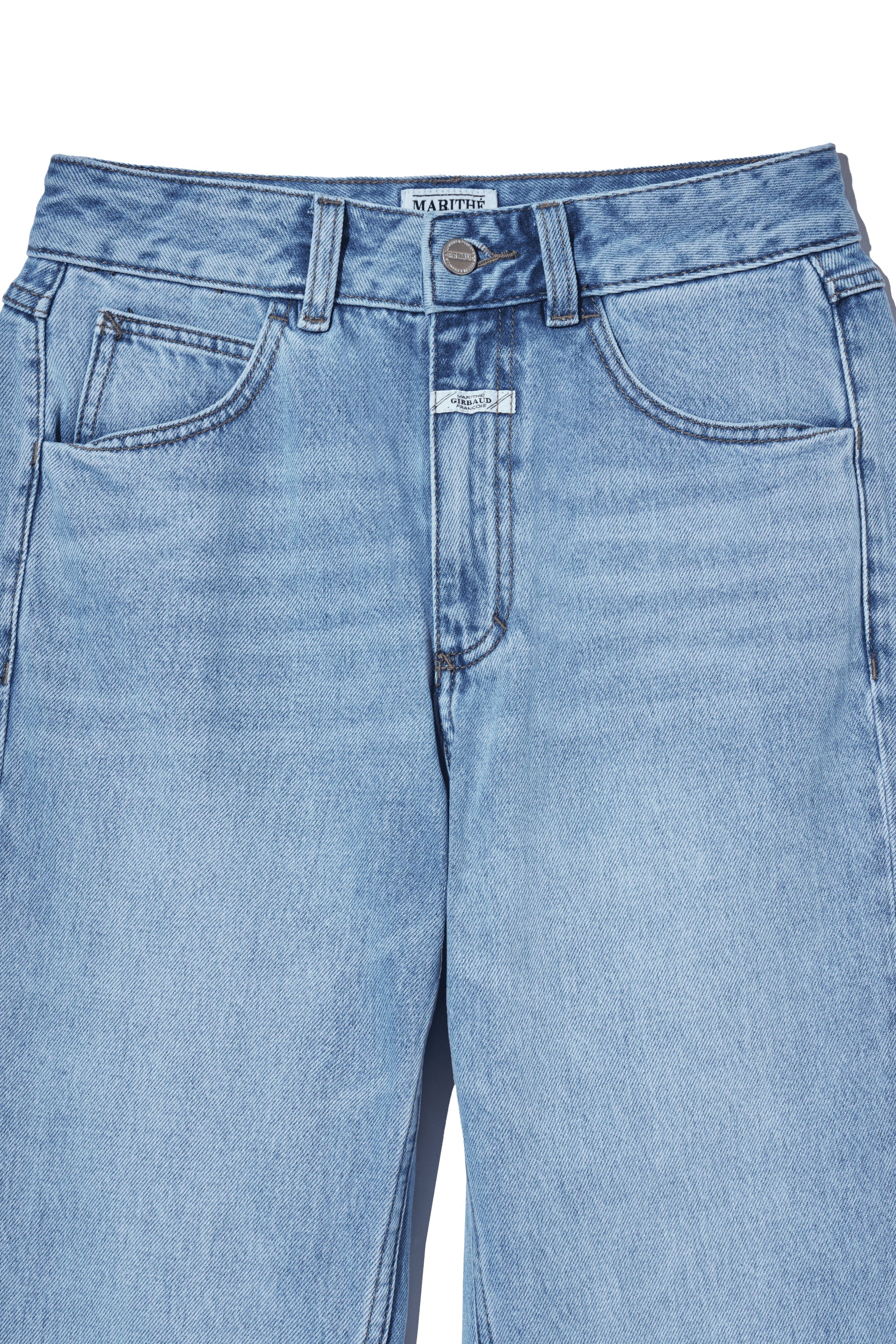 W Slim Straight Denim Pants Light Blue