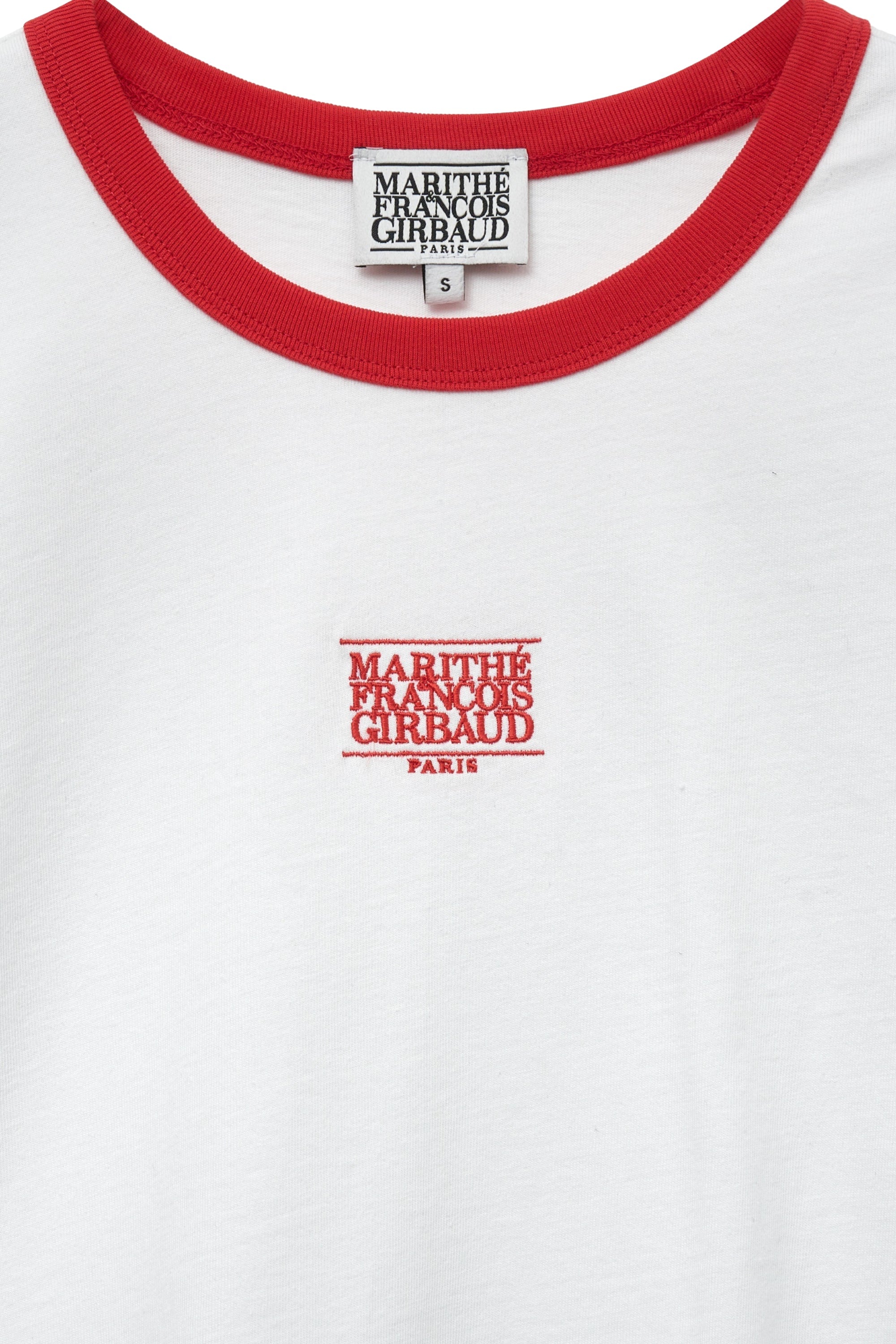 W Classic Logo Ringer Tee White / Red