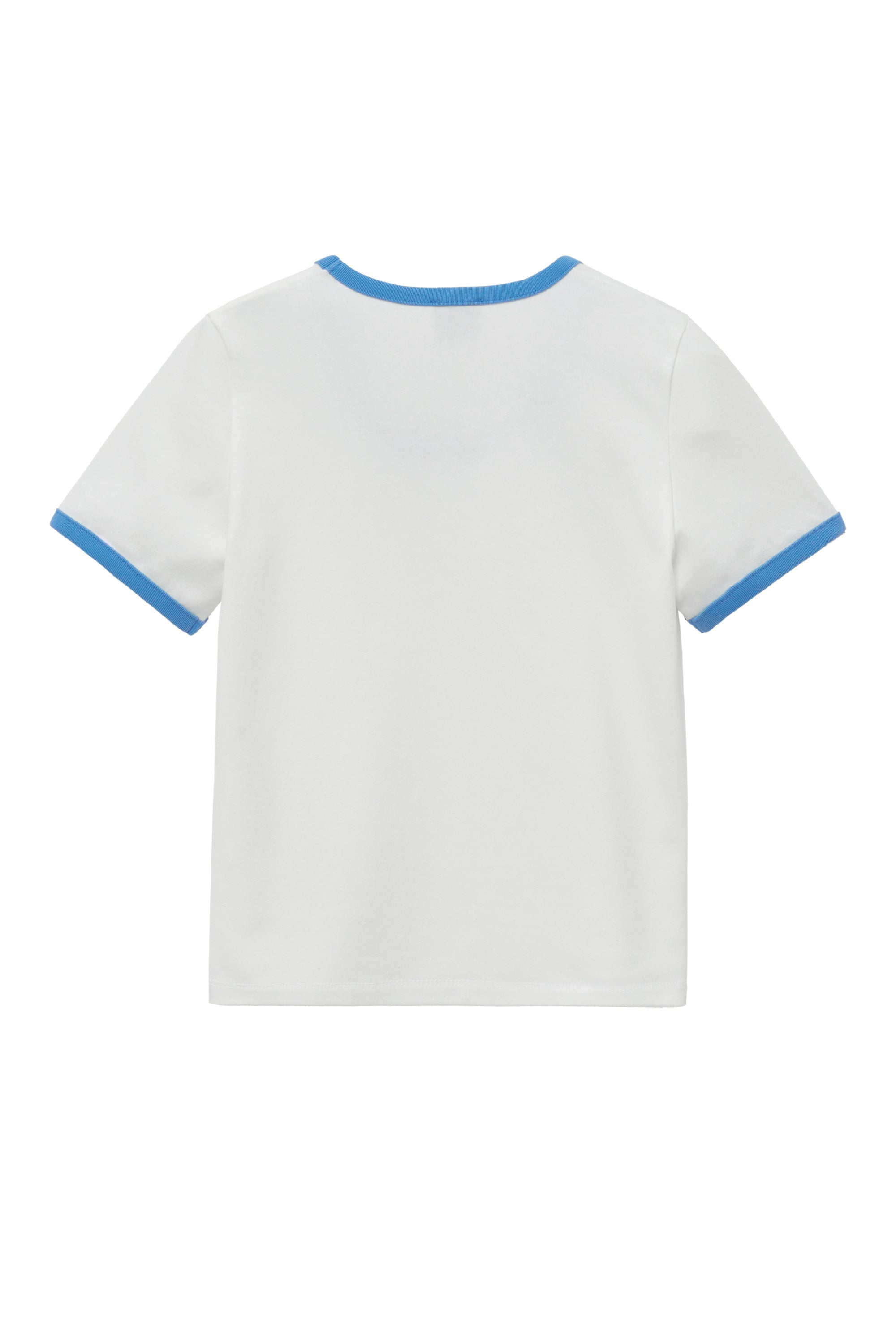 W Deep Neck Ringer Tee White