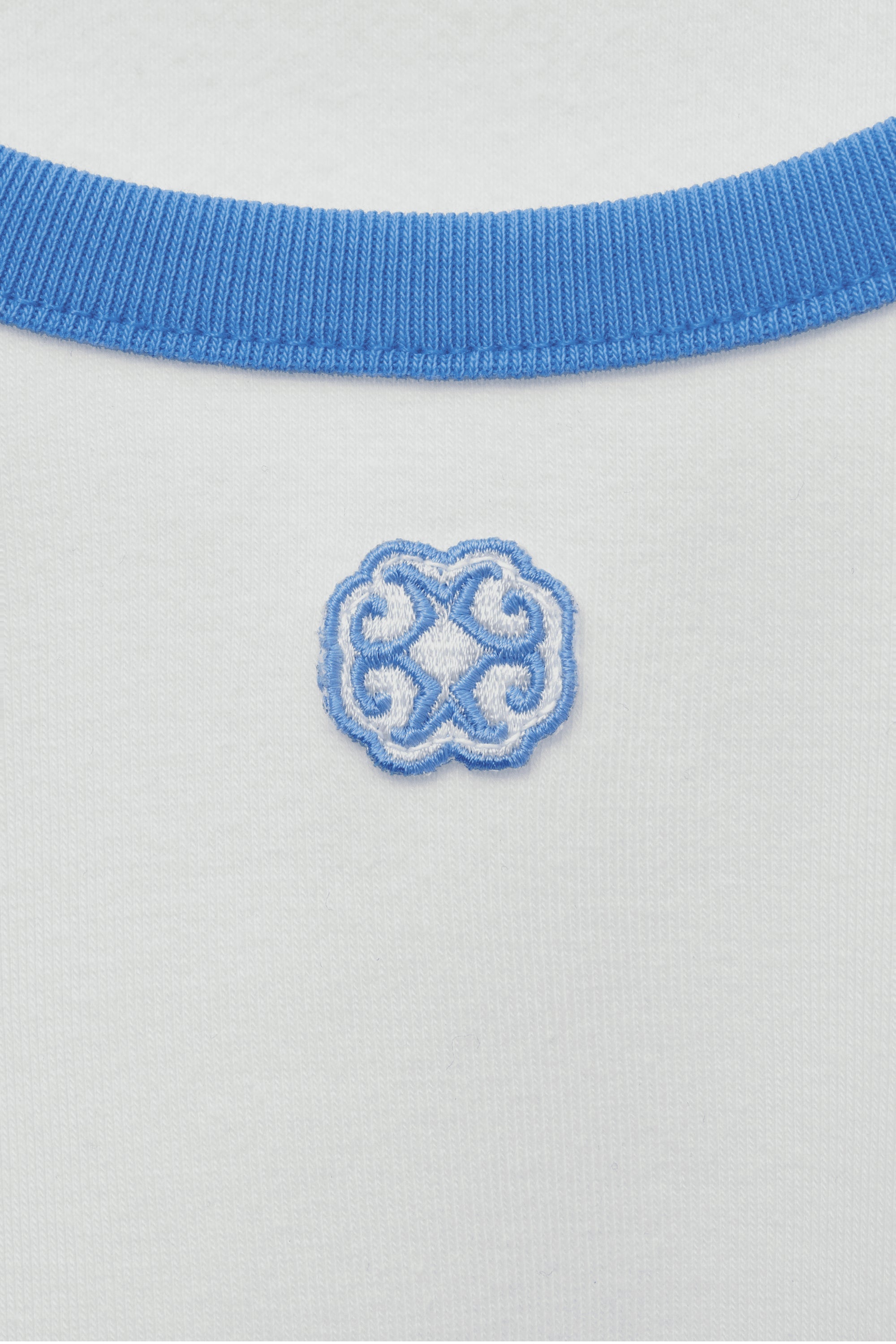 W Deep Neck Ringer Tee White