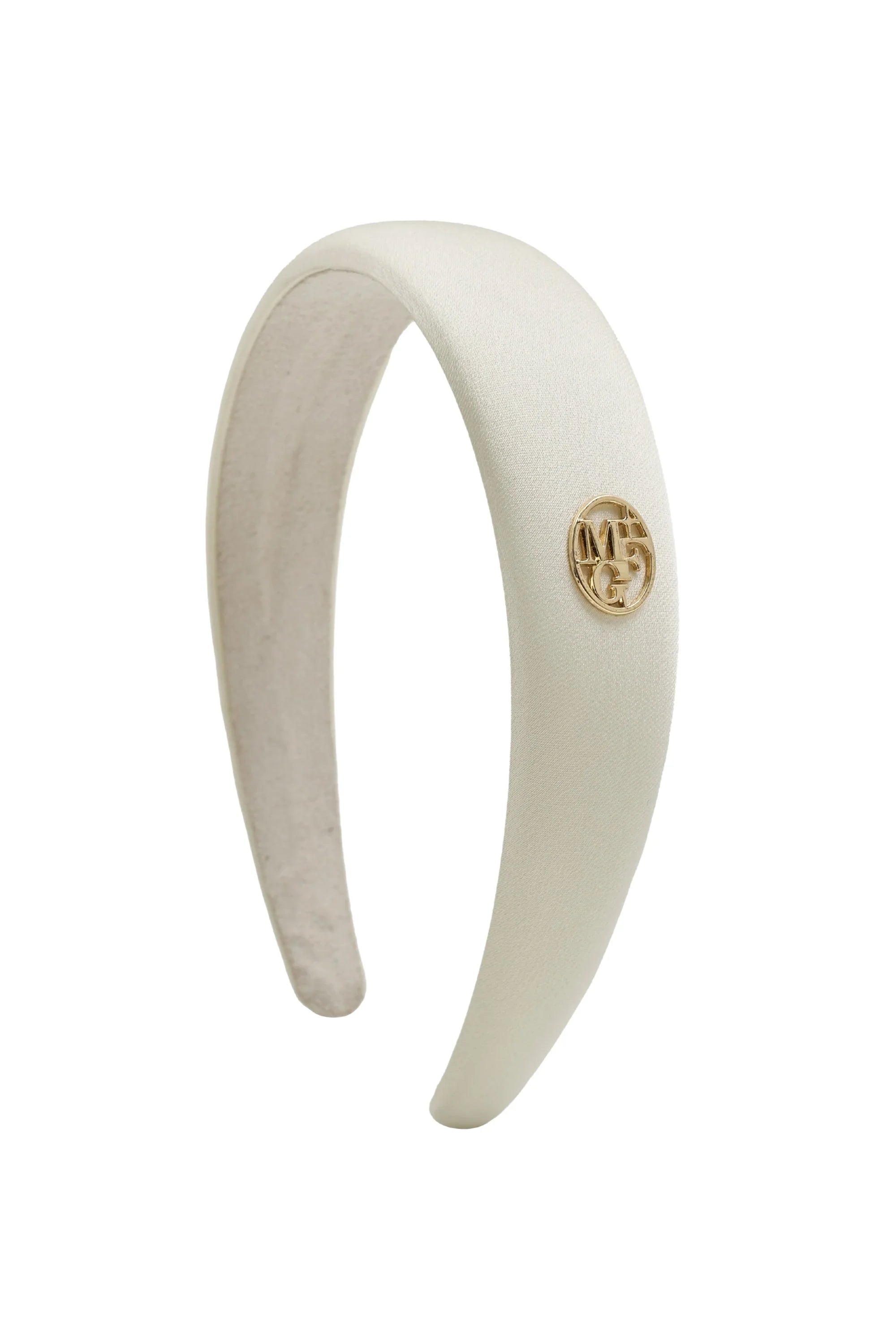 Circle Logo Satin Hair Band Ivory