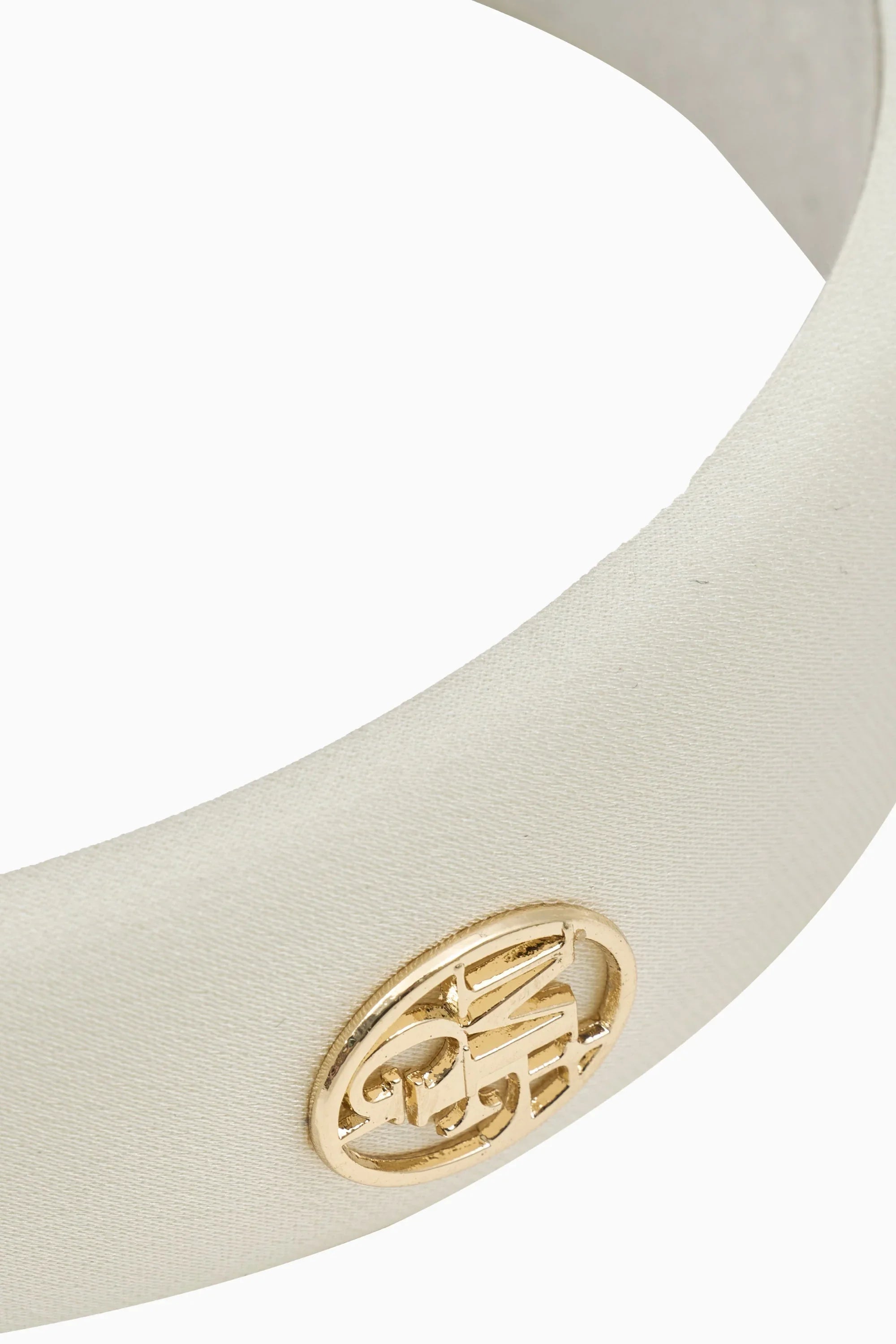 Circle Logo Satin Hair Band Ivory