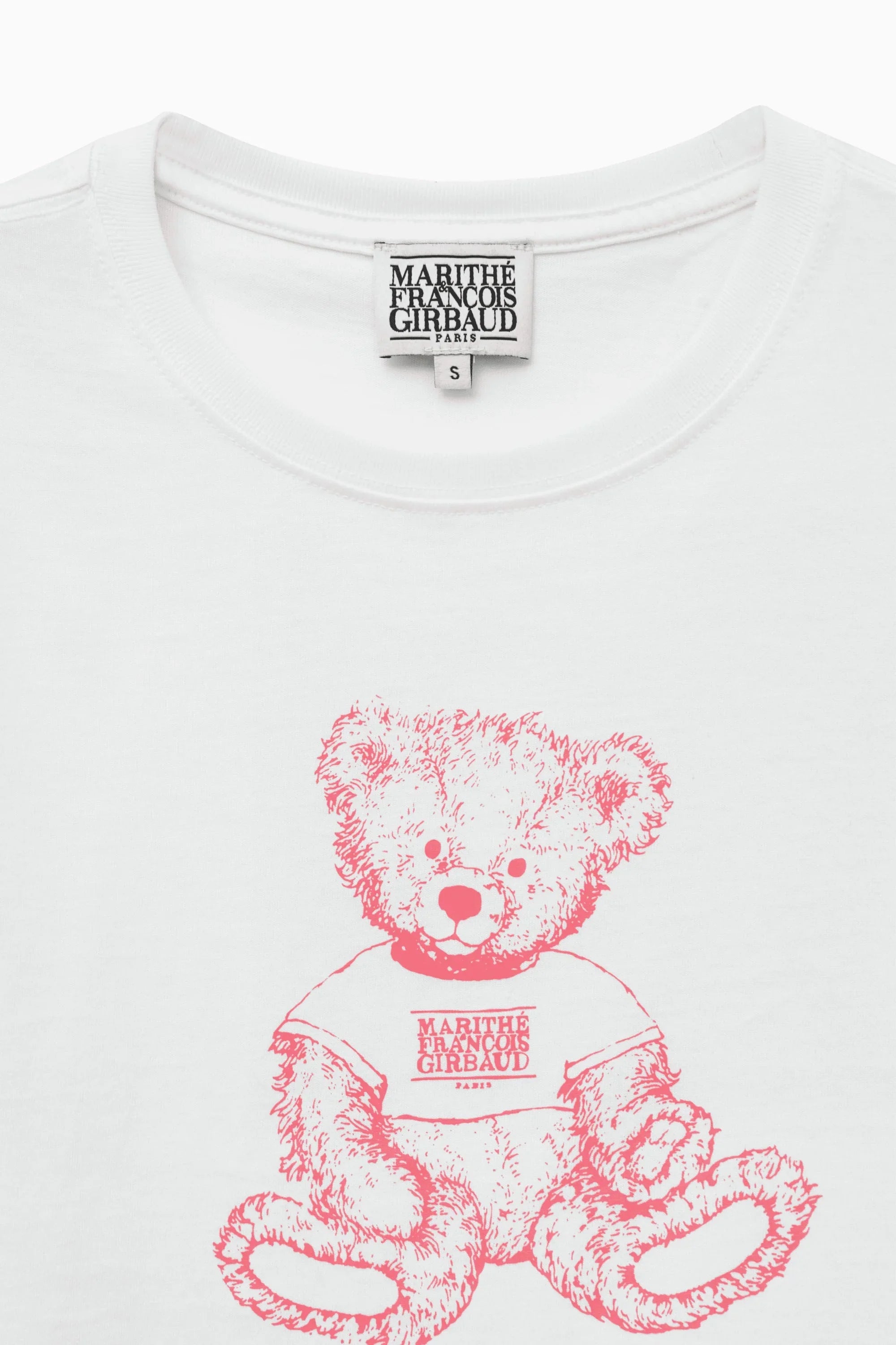 W Doodle Bear Crop Tee White