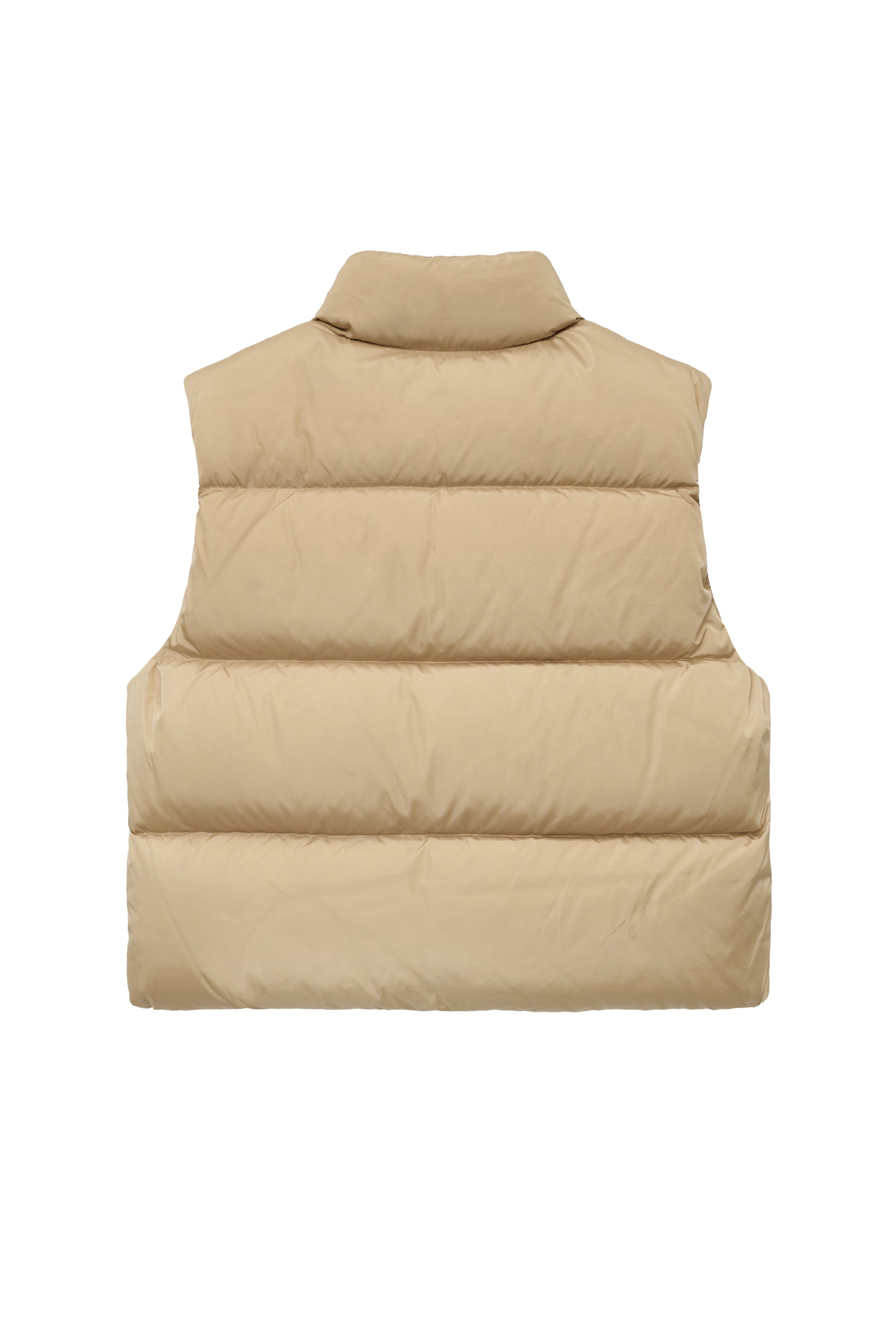W Classic Logo Duck Down Crop Vest Beige